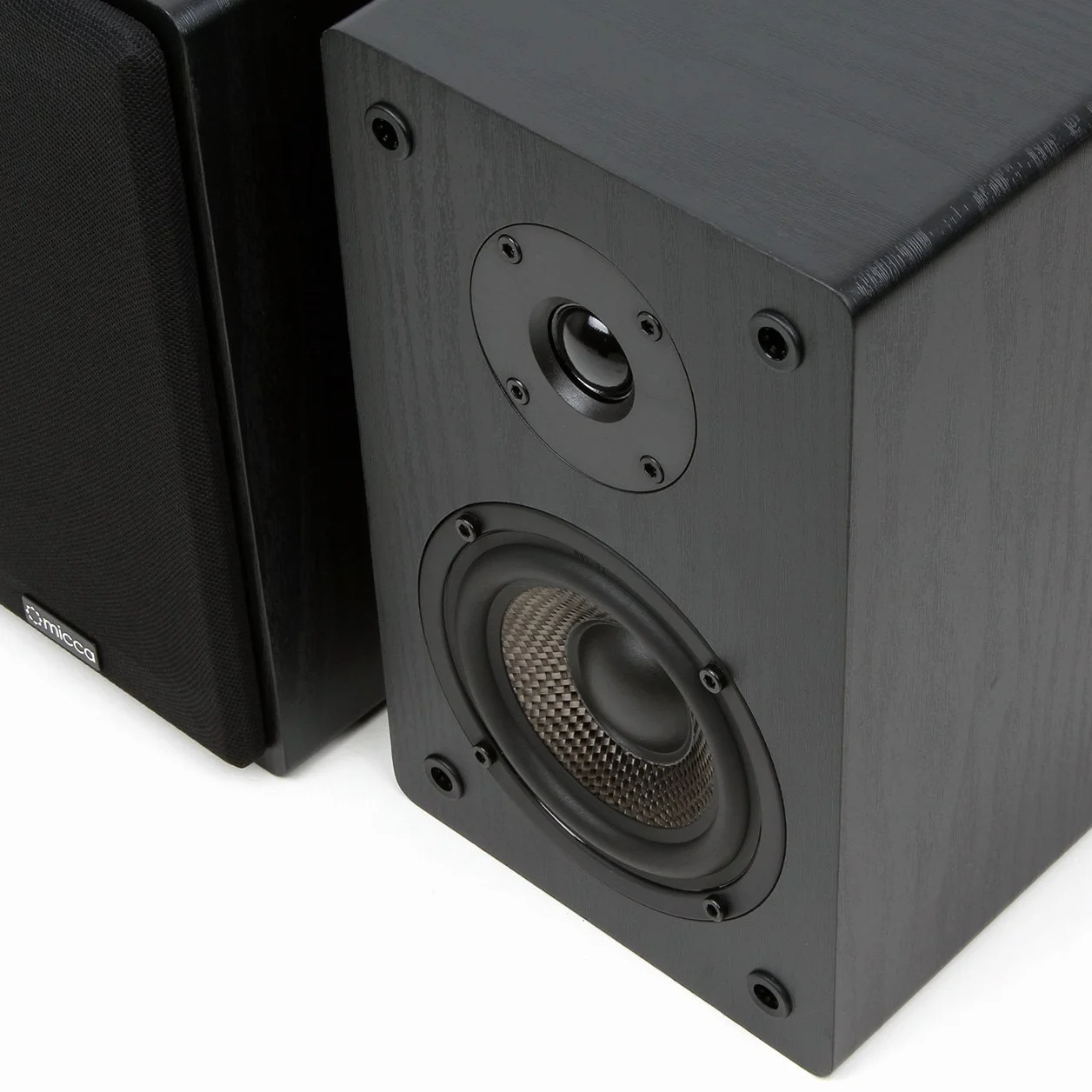 Micca MB42 głośniki regałowe do kina domowego, stereo i pasywne monitory bliskiego pola, 2-drożny (czarny, para)