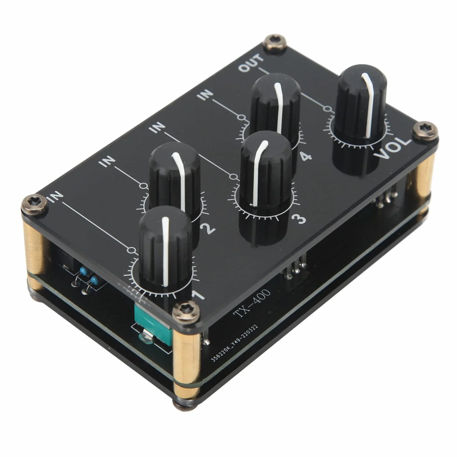 Mikser Audio, Mikser Audio 4 Wejście 1 Wyjście Mini Konsola Karty Dźwiękowej Przenośny Pasywny Mikser Audio Stereo