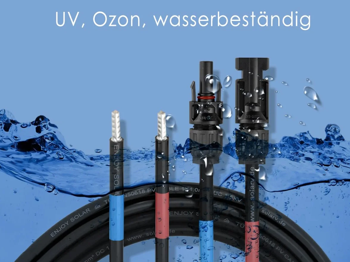 enjoy solar 6 mm² profesjonalny kabel połączeniowy moduł solarny z regulatorem ładowania solarnego, kabel przyłączeniowy 10 m