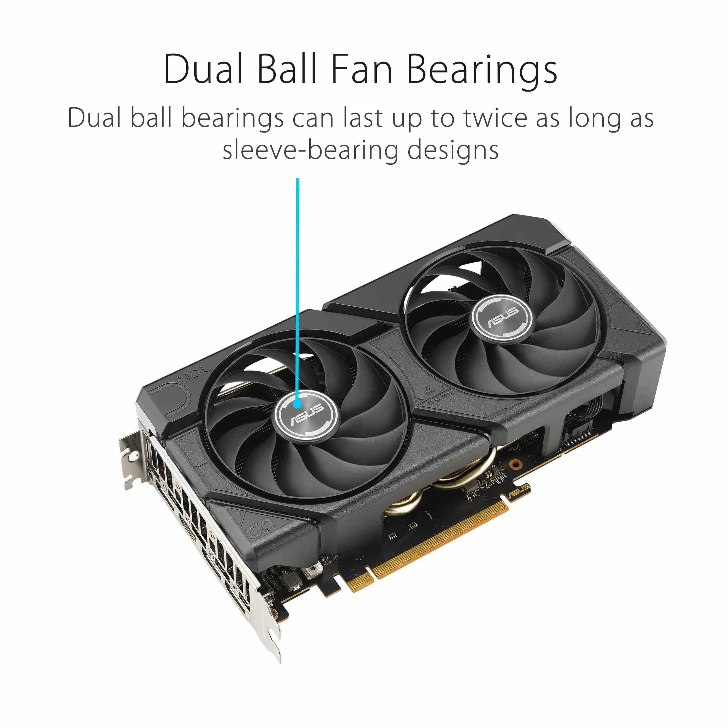 ASUS Dual Radeon RX 7600 EVO OC Edition 8 GB GDDR6 karta graficzna dla graczy (AMD Radeon RX7600, PCIe 4.0, 1 x HDMI 2.1, 3X DisplayPort 1.4a, DUAL-RX7600-O8G-EVO)