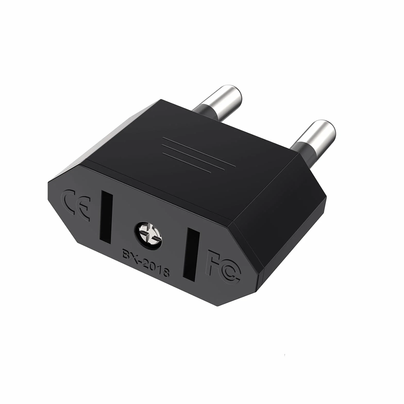 VIEVRE Adapter US na UE, 2 piny, wtyczka USA, Niemcy, Ameryka, Meksyk, Kanada, Egipt, Hiszpania, adapter do UE, USA adapter do gniazdka (czarny)