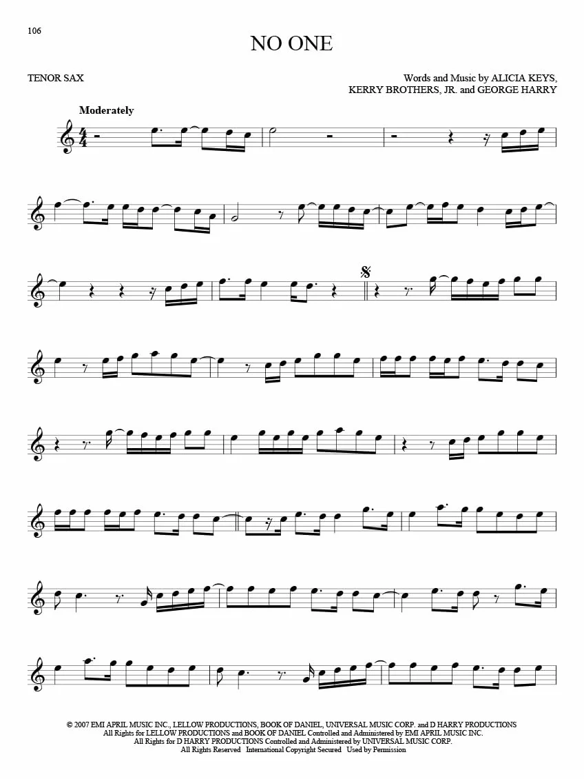 101 hit songs - saxophone tenor: For Tenor Sax