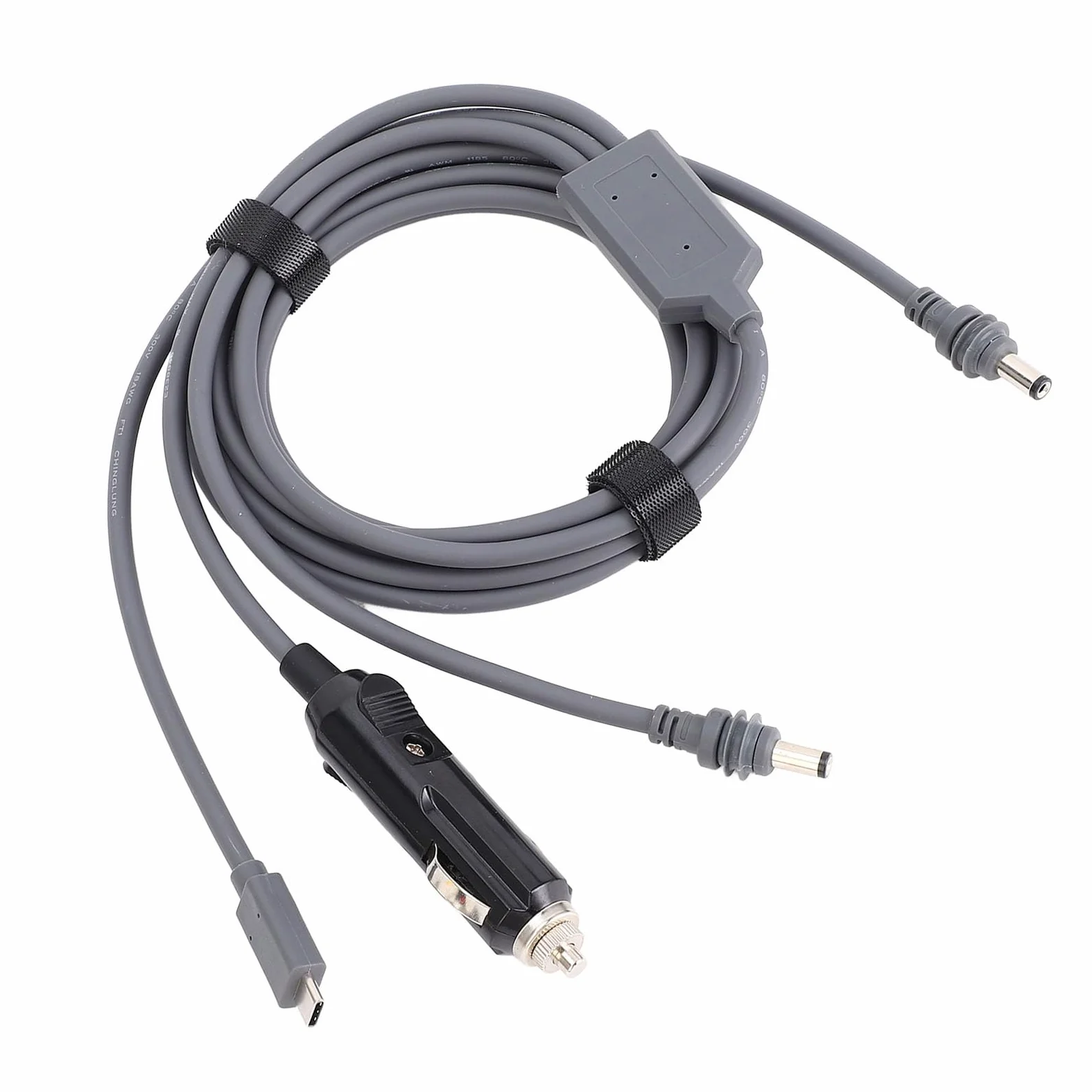 KIMISS Kabel Zasilający Mini DC do Satelity – 3 w 1 DC Typu C 12 V 24 V w Samochodzie – Wodoodporny Kabel Zamienny 18AWG do Użytku na Zewnątrz