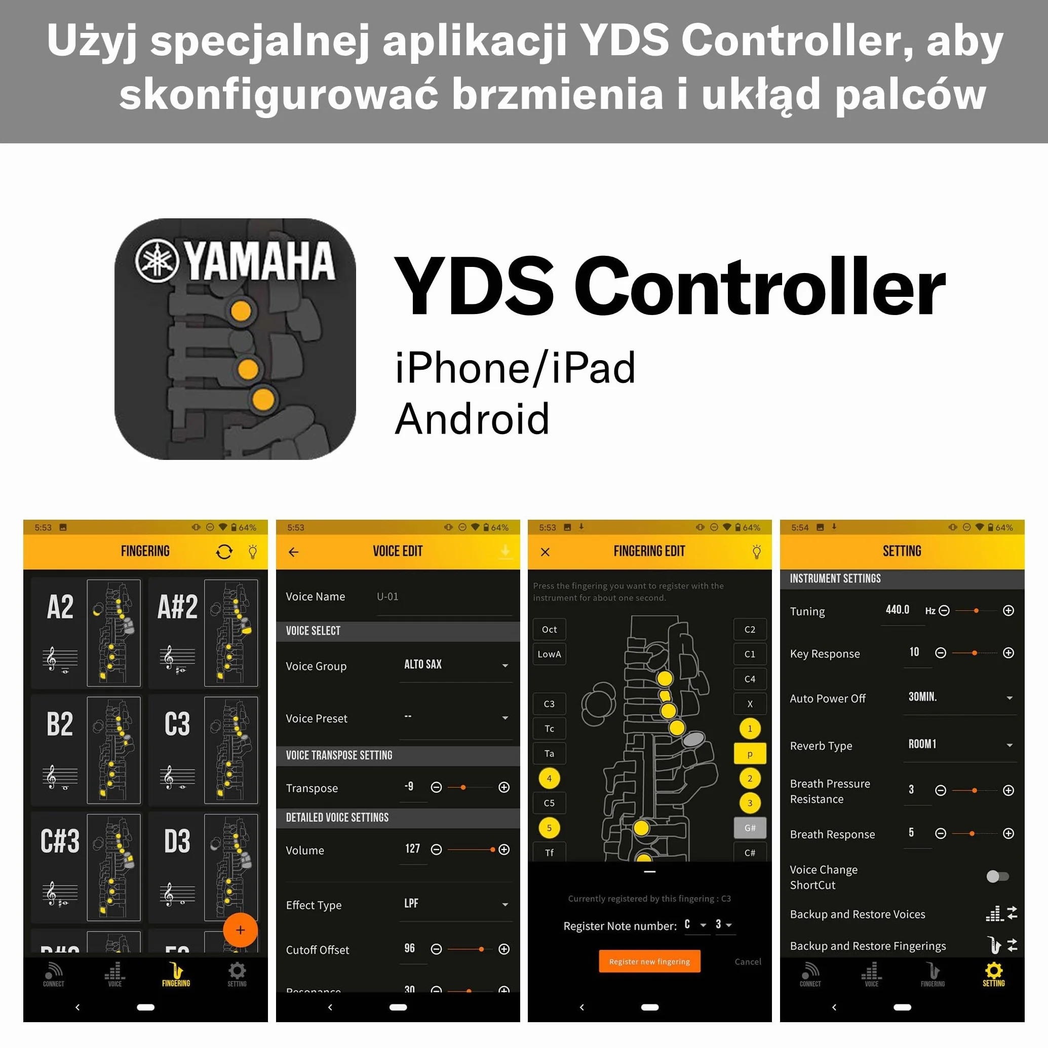 Yamaha YDS-120 Cyfrowy Saksofon - Z 56 Głosami, Czujnikiem Oddechu, Regulacją Głośności, Łącznością USB I Gniazdem Słuchawkowym - Idealny Do Cichego Ćwiczenia, Występów I Dostosowywania