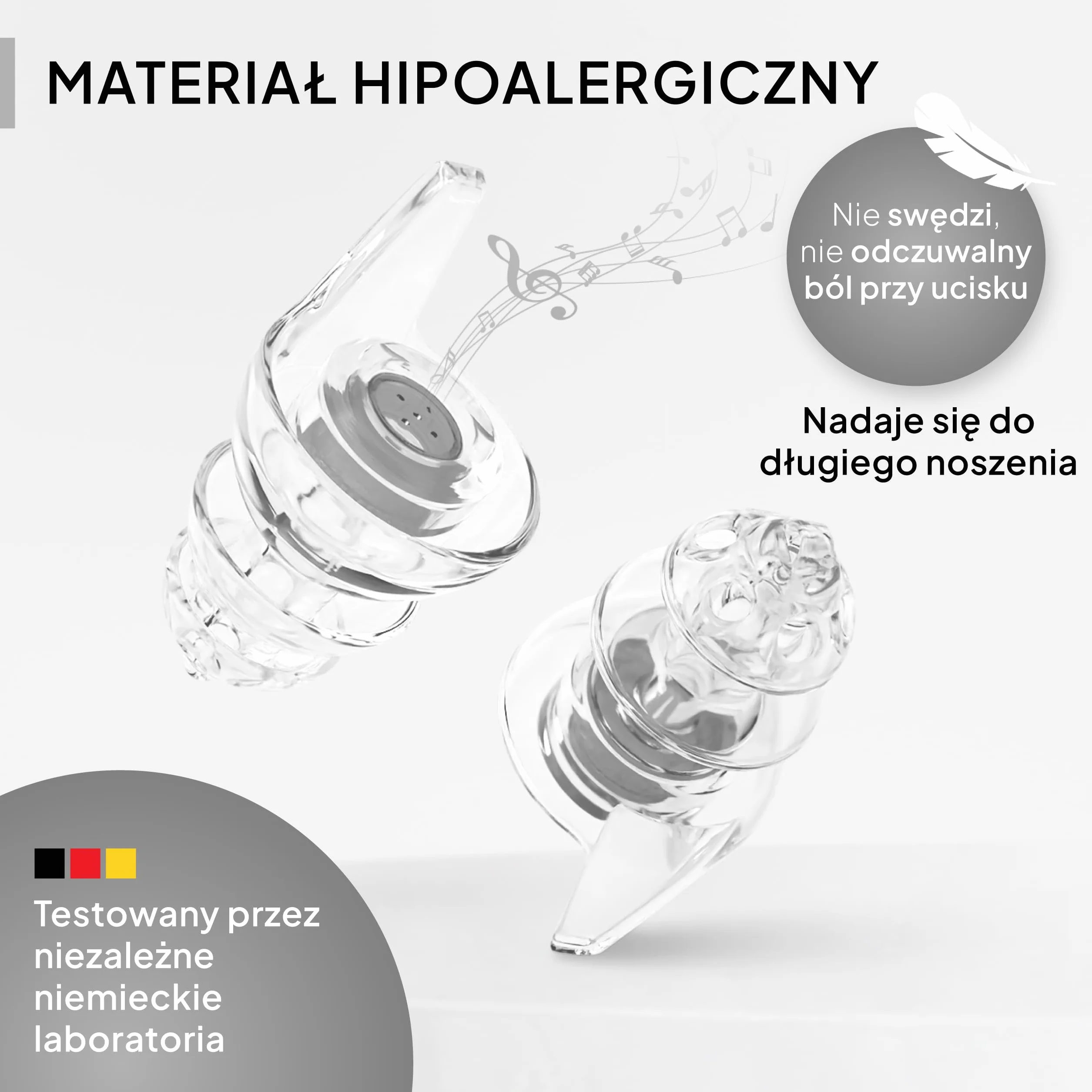 Senner PartyPro Koncertowe Zatyczki do Uszu na Festiwale, Koncerty, Imprezy i Dyskoteki - Z Aluminiowym Pojemnikiem, Przezroczyste, dla Muzyków