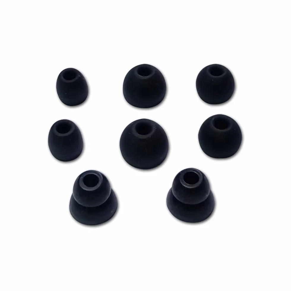 4 Pary Zamiennych Zatyczek do Uszu do Beats Powerbeats Pro/Powerbeats 3/Powerbeats 4, 4 Rozmiary Silikonowych Końcówek do Uszu 4mm (Czarny)