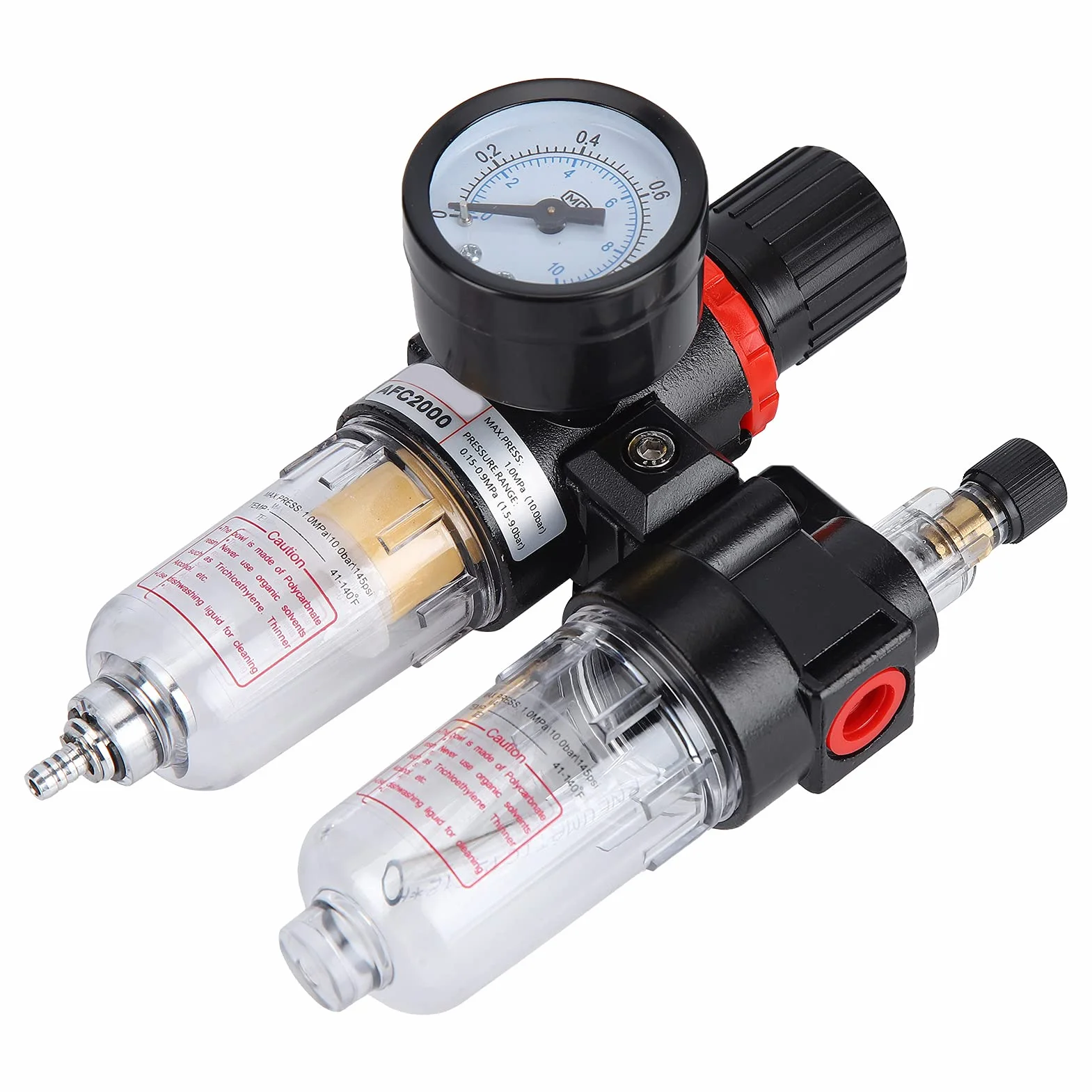1-calowy NPT Filtr Regulator ciśnienia filtra powietrza Wodna pułapka pułapka pułapka, filtr sprężarki narzędzi powietrza z miernikiem, AC5010-10M
