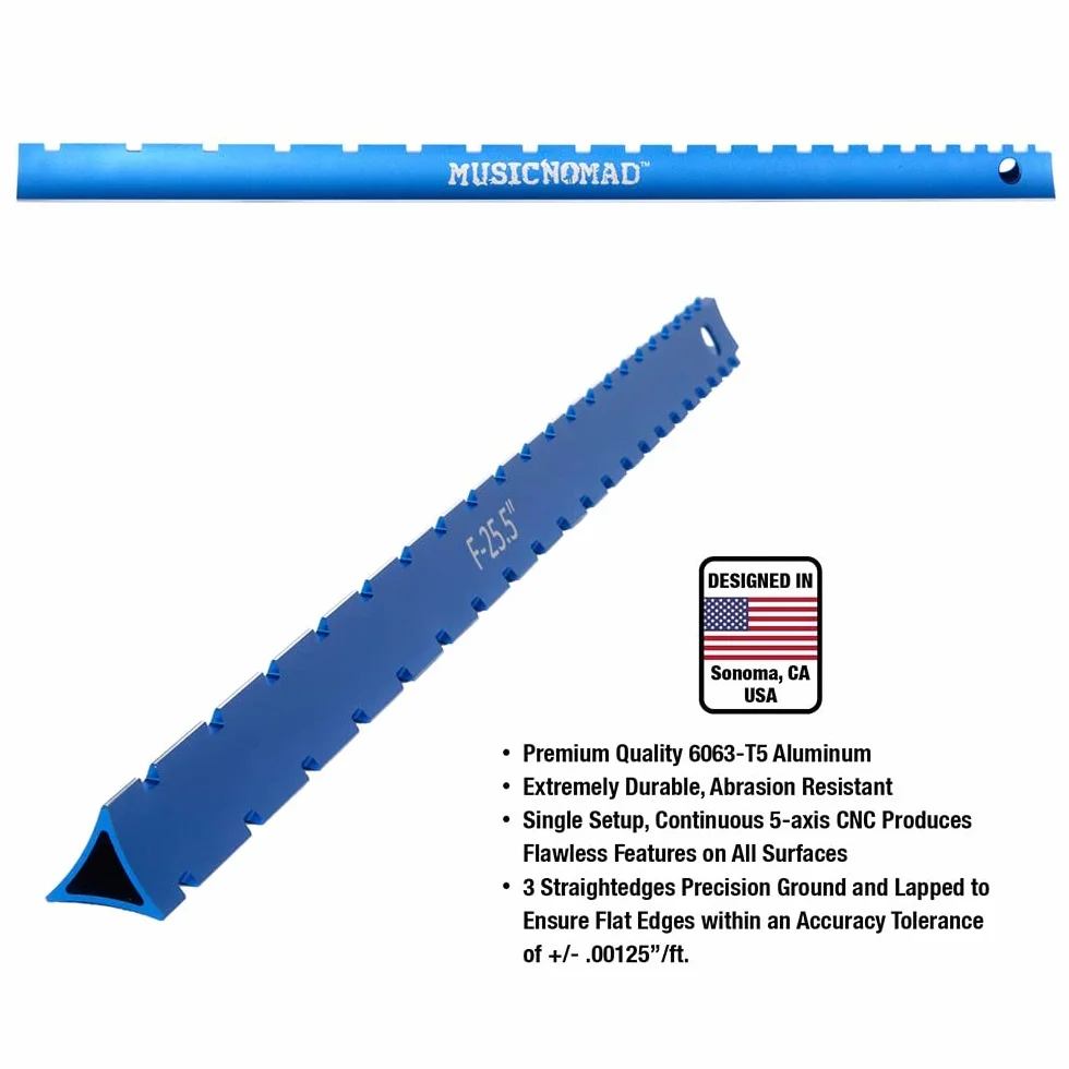 MusicNomad Tri-Beam 3'n 1 Dual Notched Straight Edge & Precision