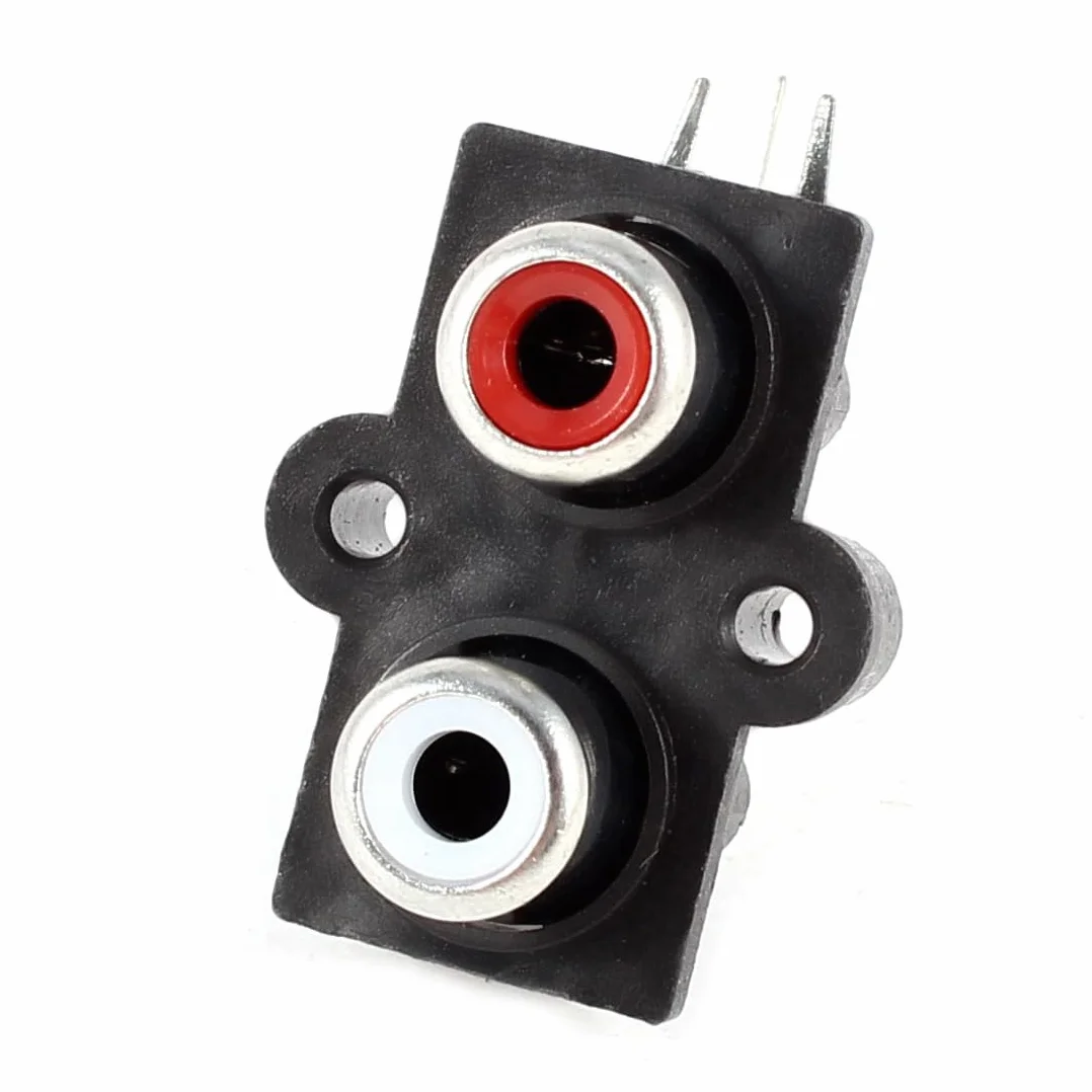 Sourcingmap® 2 x gniazdo cinch czerwone białe kątowe złącze wideo AV PCB Jack de