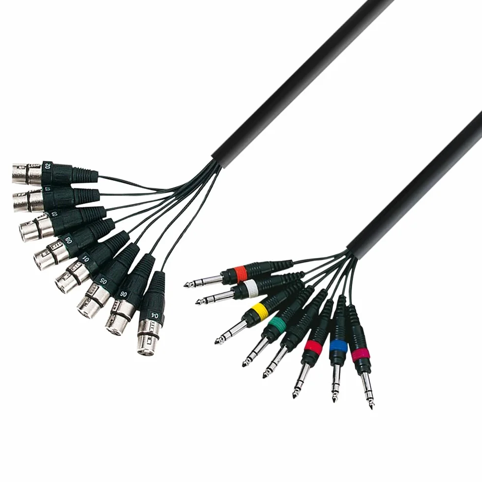 ah Cables KMCO5XMPPM38 Multicore kabel 8 x 6,3 mm jack stereo na 8 x XLR męski 5 m