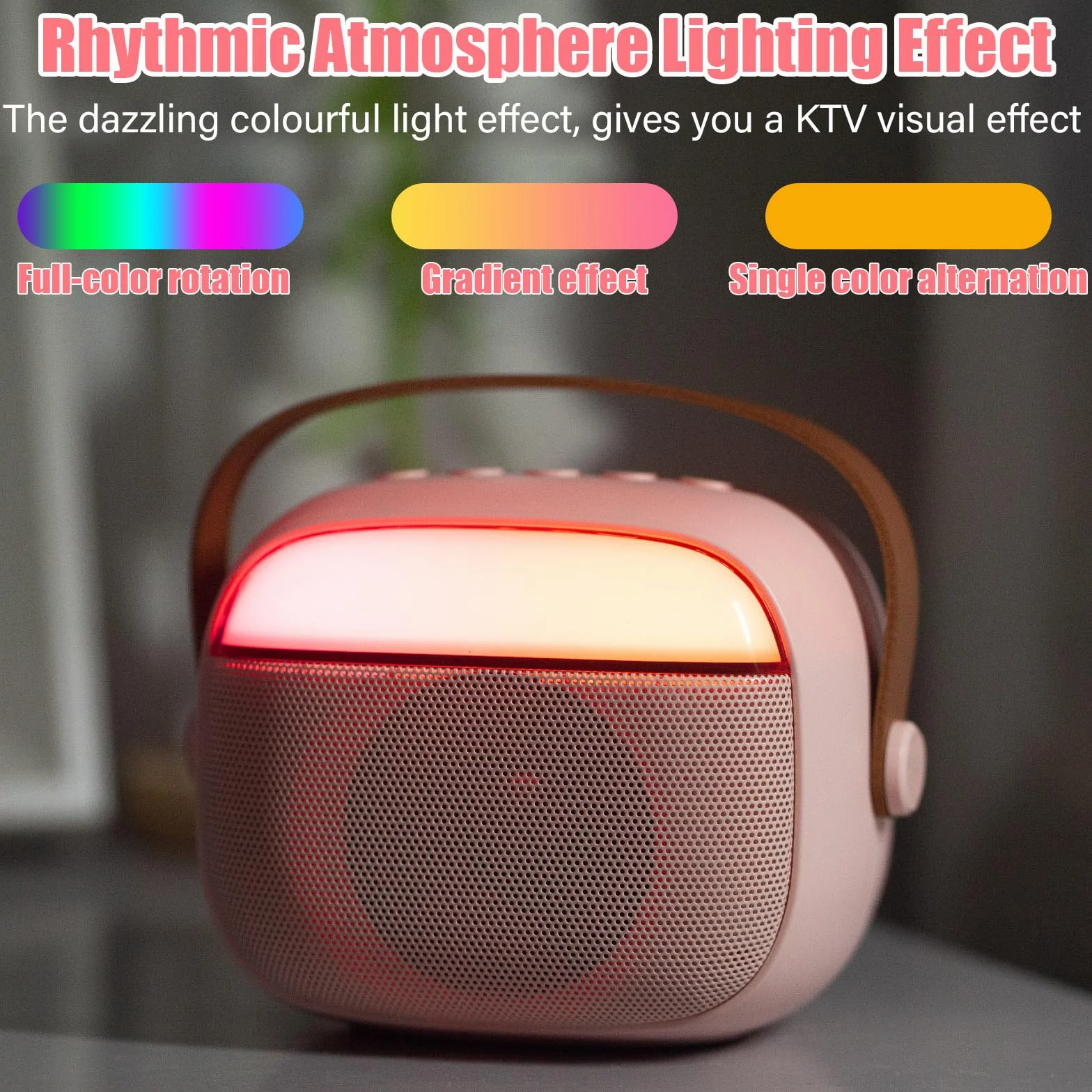 Karaoke dla dzieci i dorosłych z 2 mikrofonami bezprzewodowymi Bluetooth, przenośna maszyna do karaoke ze światłem LED i efektami zmiany głosu, prezenty dla dzieci w wieku od 3 do 18 lat, chłopców i