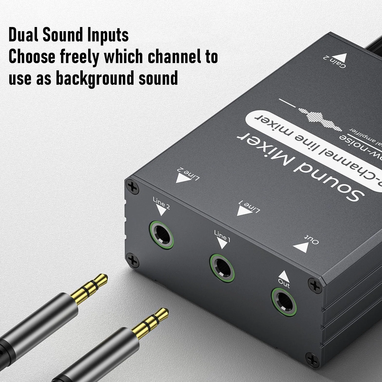 2-Kanałowy Mikser Audio, Mini Mikser Stereo 2 Wejścia I 1 Wyjście, Interfejs 3,5 Mm, Dwa Niezależne Pokrętła Regulacji Głośności, Do Komputera, Telefonu, Laptopa, Słuchawek