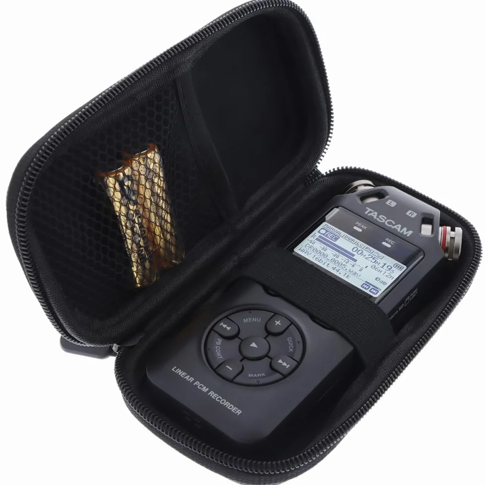 Etui kompatybilne z rejestratorem dźwięku TASCAM DR-05X Pokrowiec ochronny Futerał do przenoszenia - bezpieczna ochrona w podróży - czarny