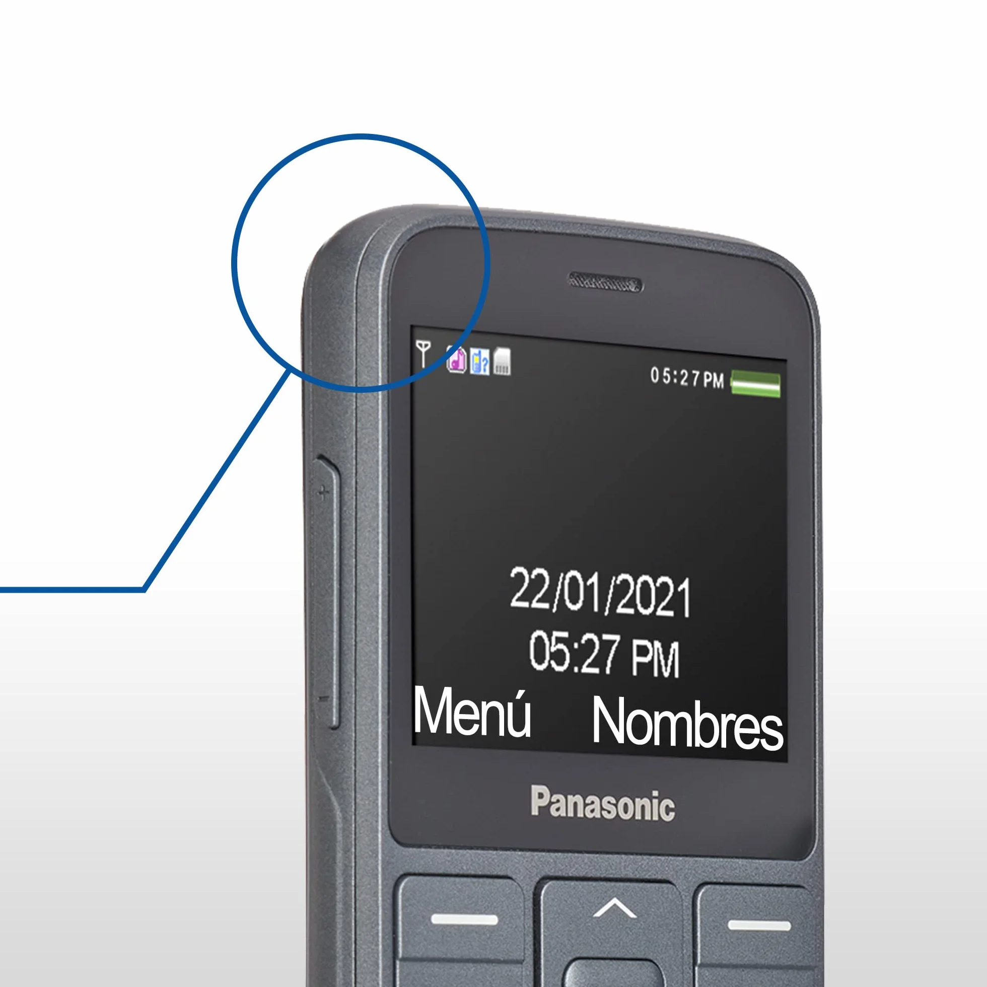 Panasonic KX-TU160 telefon komórkowy dla seniora (połączenia priorytetowe, kolorowy wyświetlacz TFT 2.4", duże klawisze z podświetleniem), szary