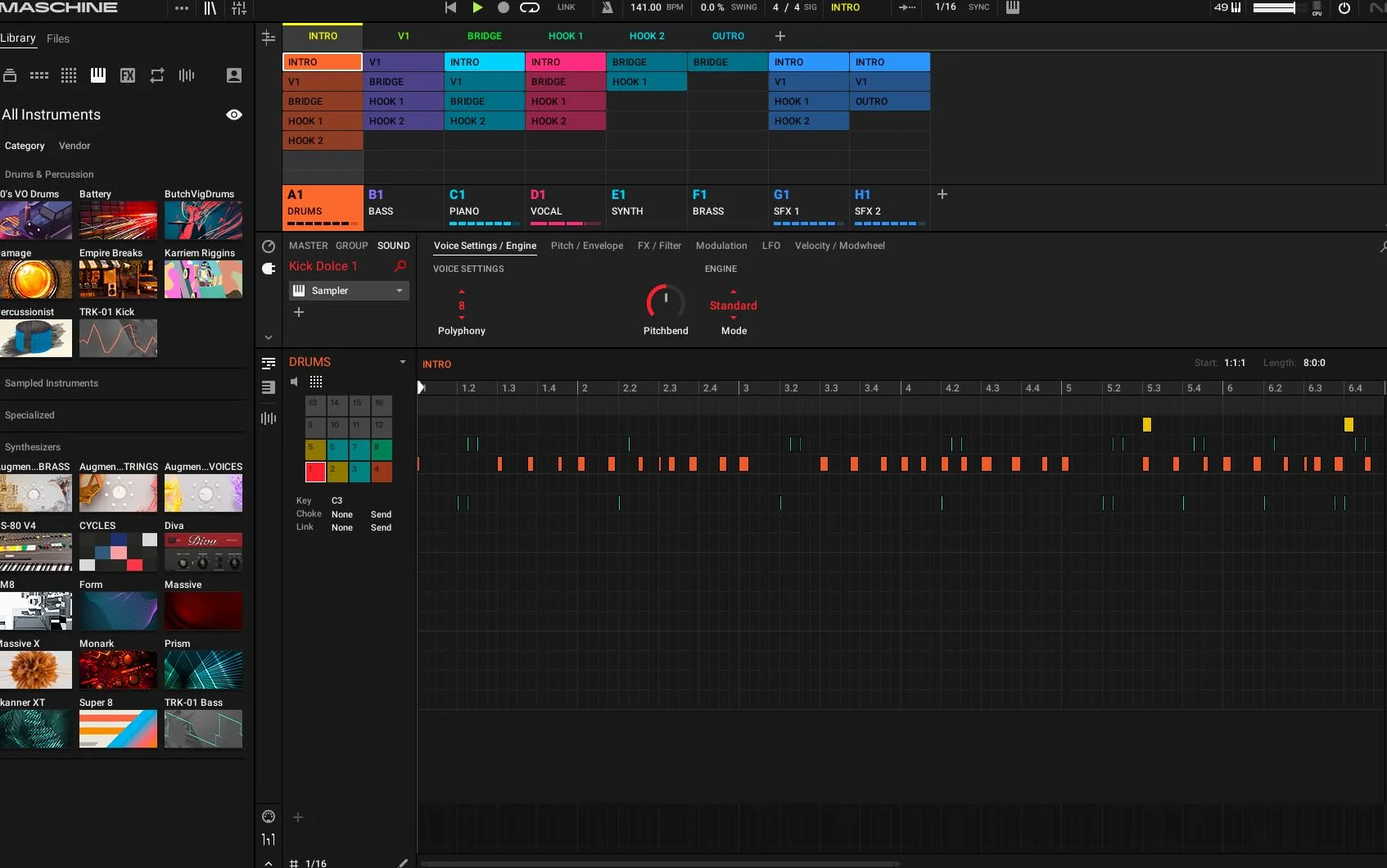 Native Instruments Mikro Mk3 Kontroler Midi Usb, Czarny, 16 podkładek