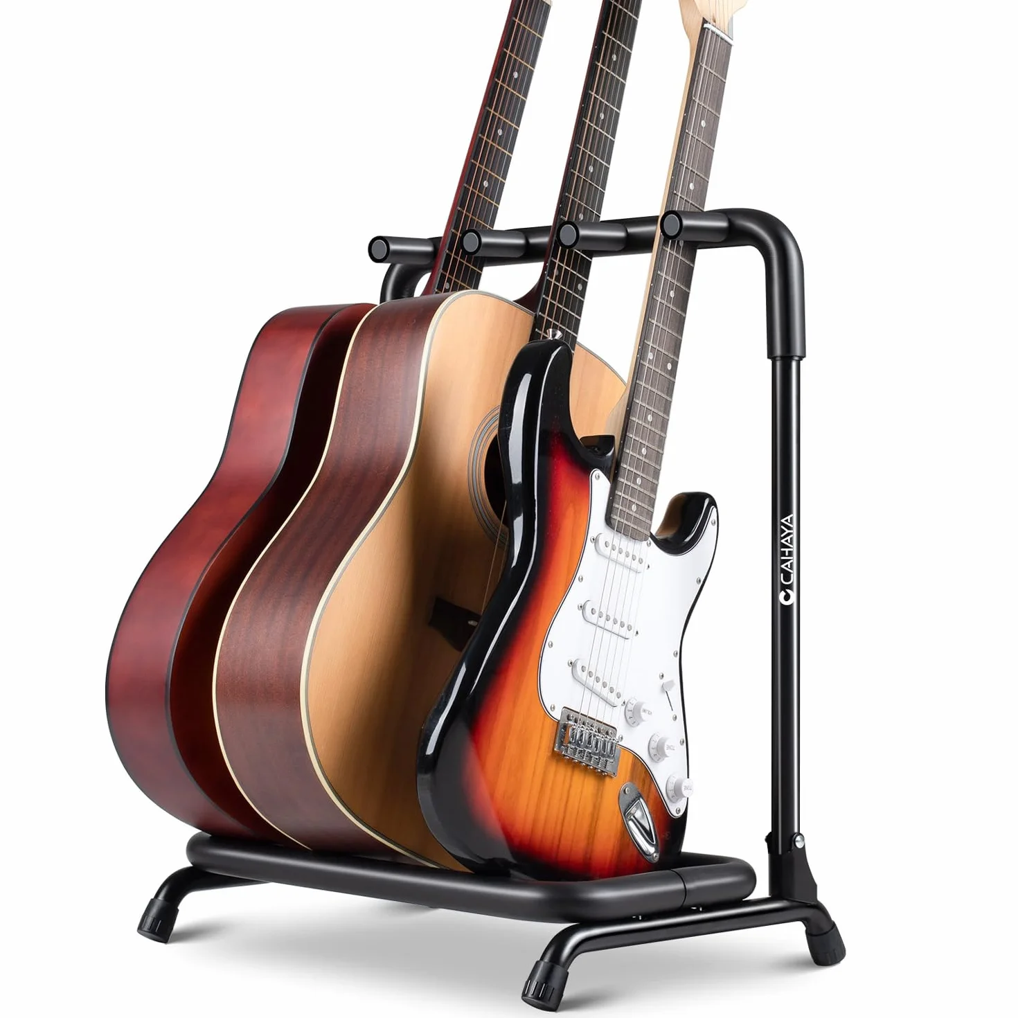 CAHAYA CY0344 składany stojak na gitarę: uchwyt na gitarę z grubą rurką i powłoką piankową dla lepszej ochrony - statyw gitarowy odpowiedni do wszystkich typów gitar, CY0344
