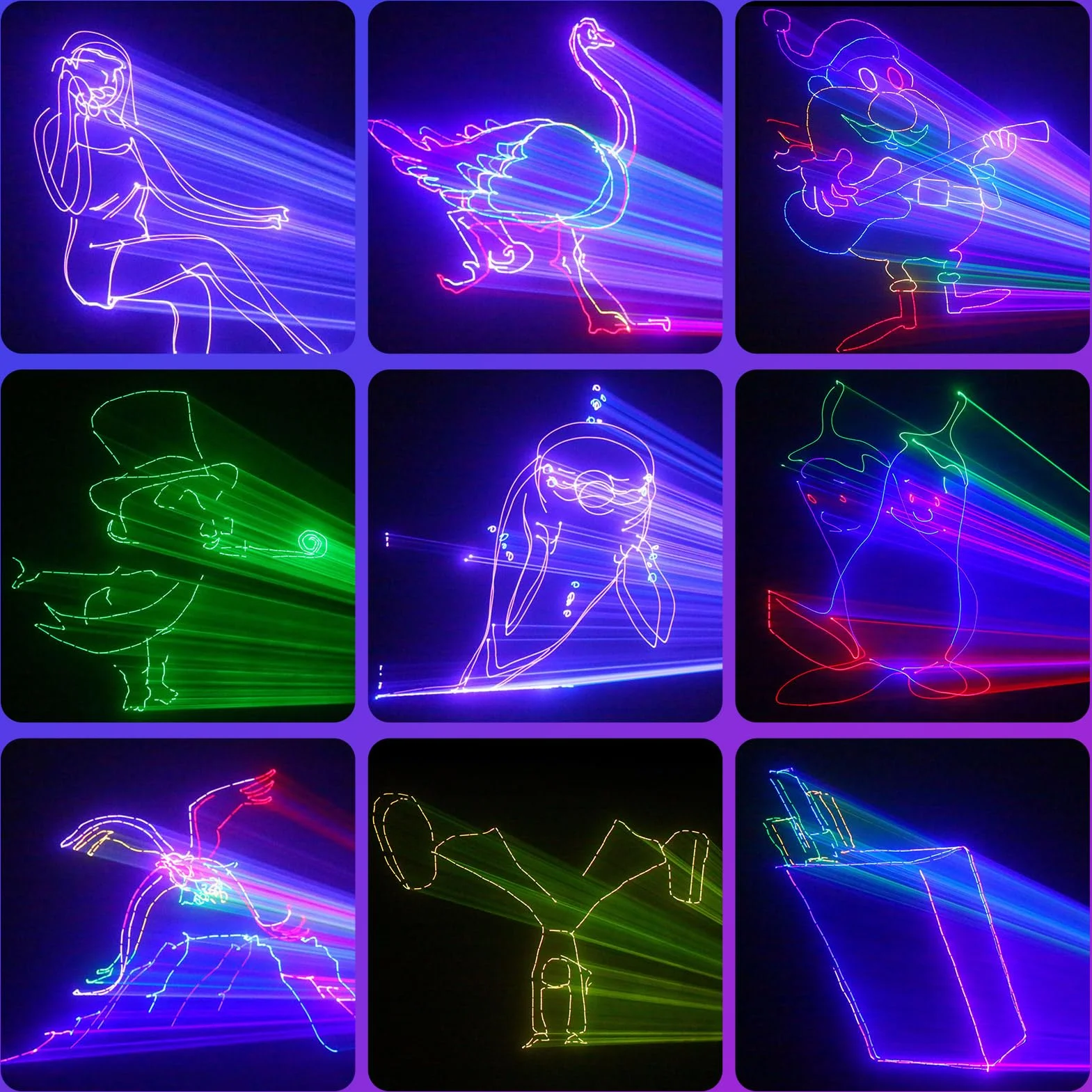 YIKANWEN Profesjonalne oświetlenie imprezowe DJ – 170+ 3D RGB reflektor animacyjny, aktywacja dźwiękiem i DMX512, sterowanie za pomocą aplikacji do pokazów scenicznych, dyskoteek klubowych