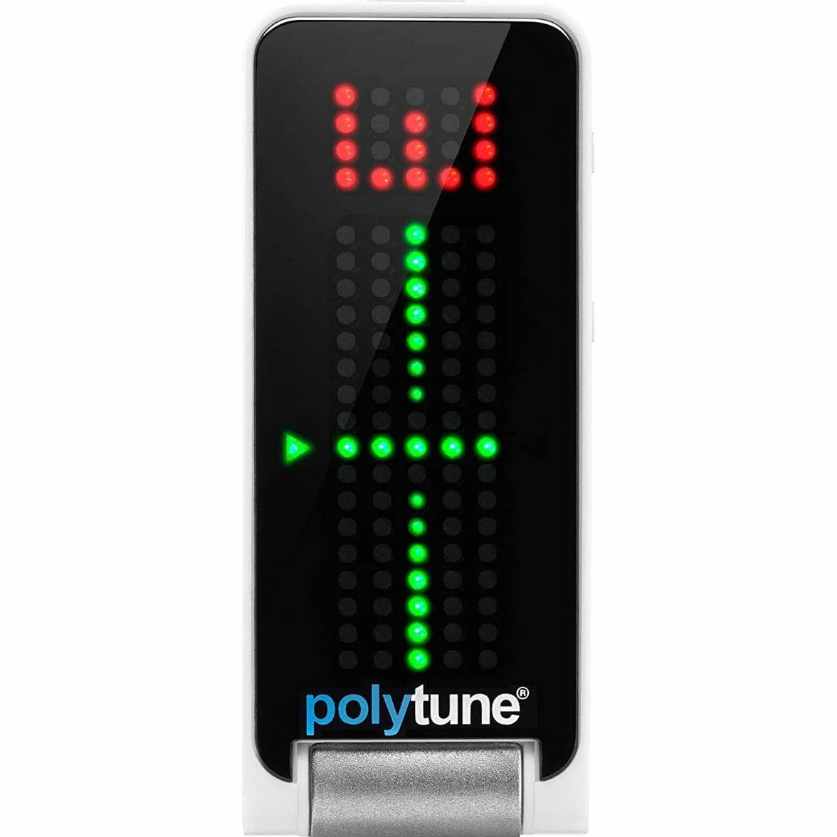 TC Electronic POLYTUNE CLIP tuner Clip-On z trybami polifonicznymi, stroboskopowymi i chromatycznymi oraz wyświetlaczem matrycowym 108 LED dla najlepszej wydajności strojenia