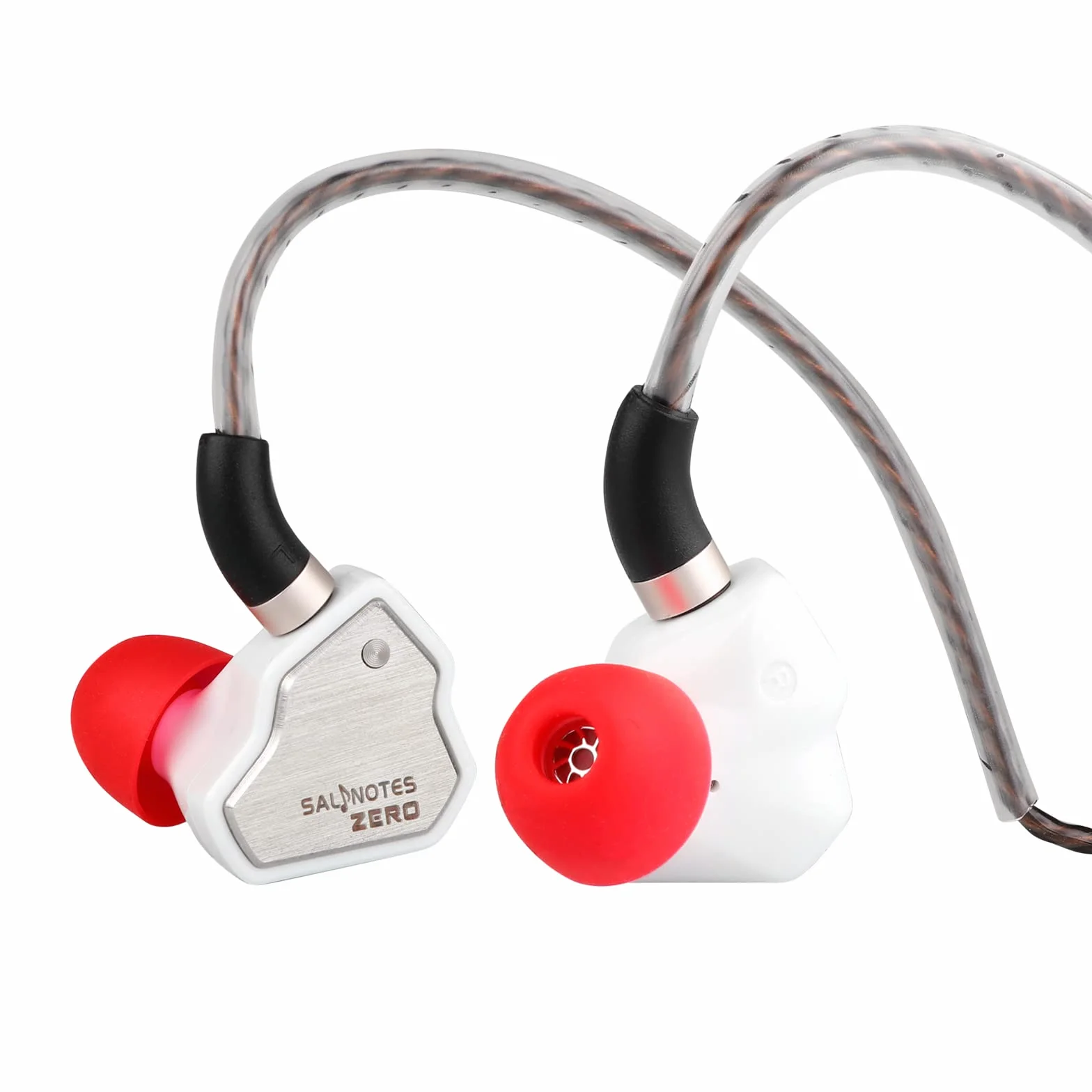 7Hz Salnotes Zero Słuchawki douszne Hi-Fi IEM 10 mm, membrana kompozytowa, stal nierdzewna, kabel OFC 2-pin, biały