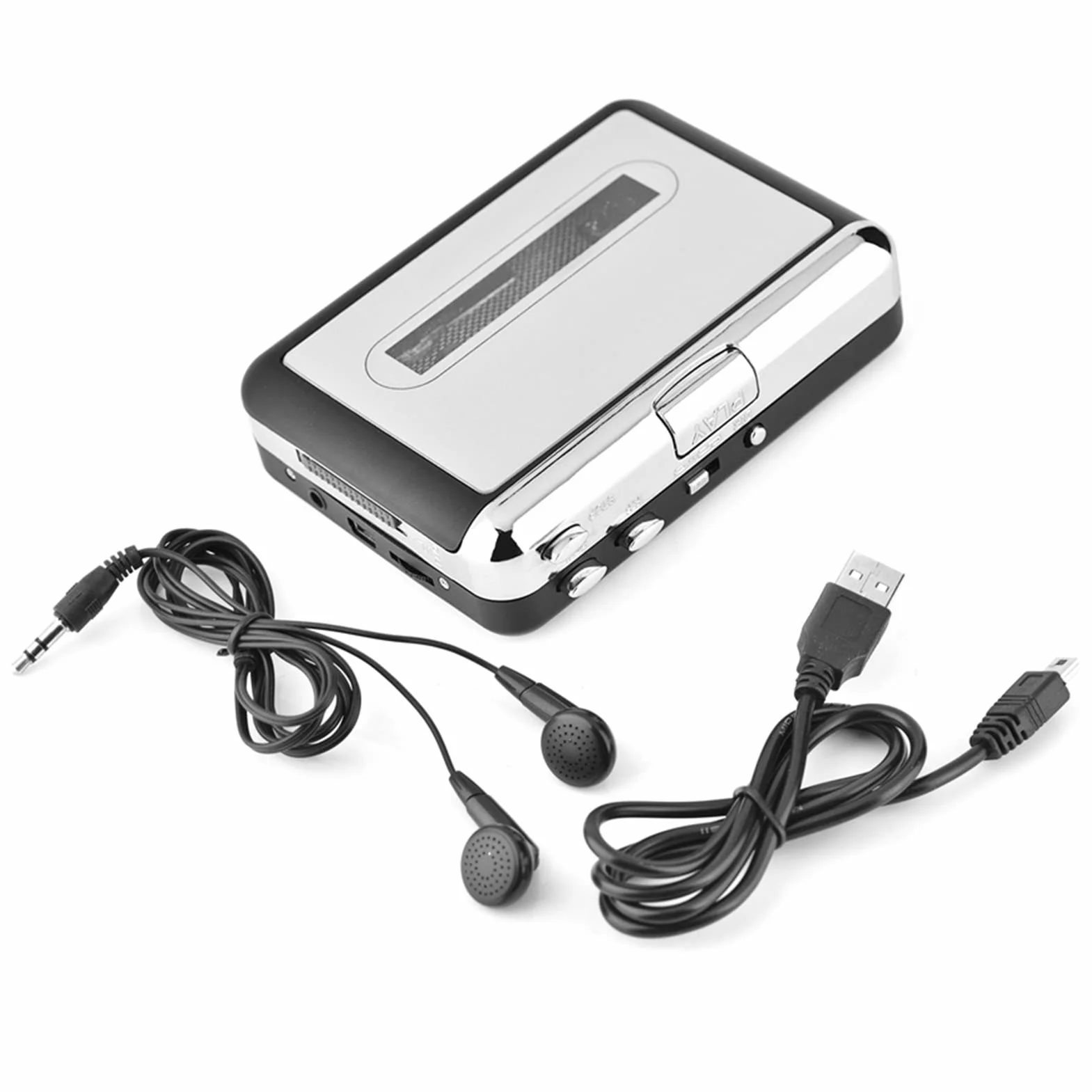 Konwerter Kasetowy USB na MP3 CD, Odtwarzacz Muzyki Przenośny ze Słuchawkami