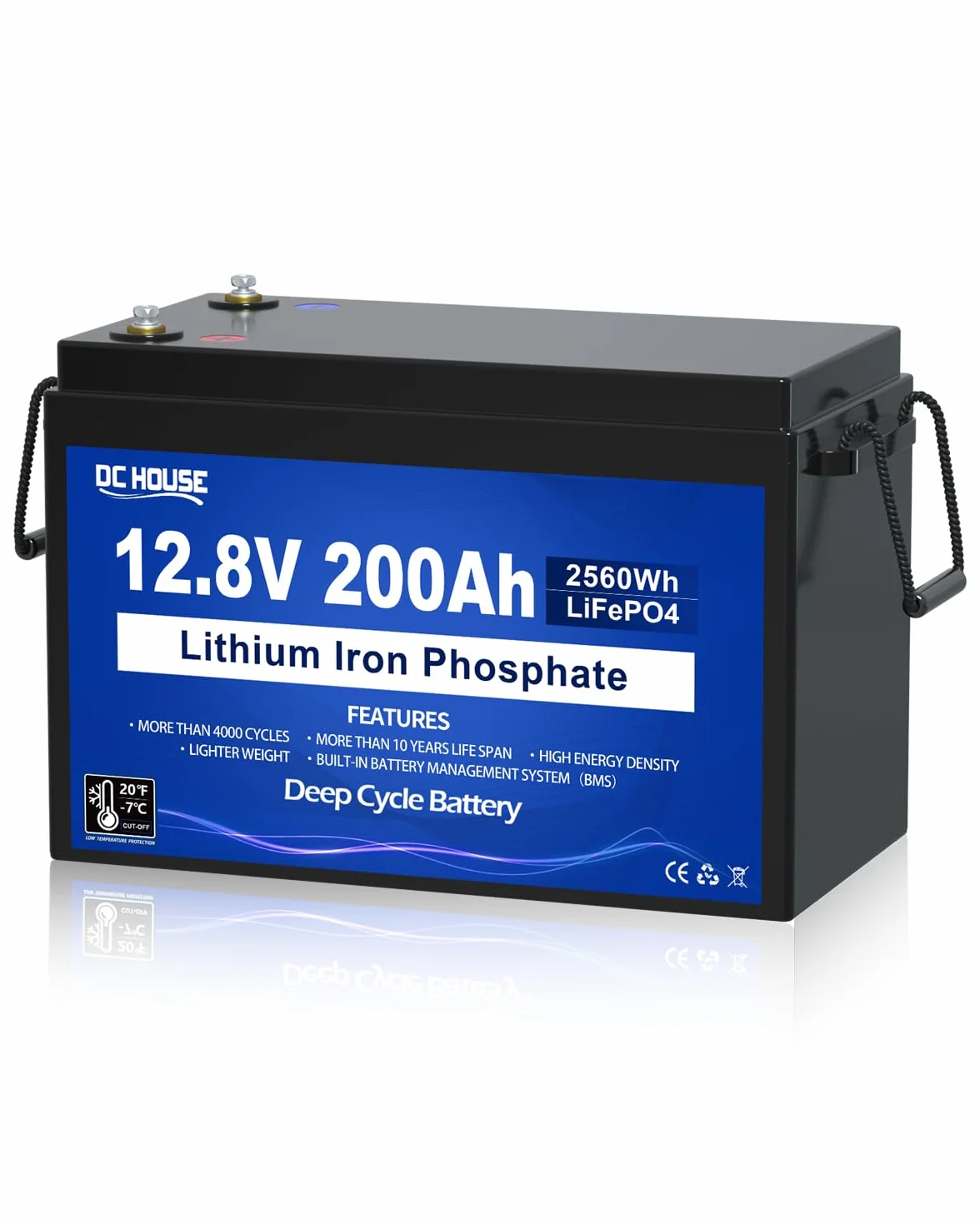 Akumulator LiFePO4 12 V, 200 Ah, ulepszona ochrona BMS 200 A, ochrona przed niską temperaturą, 4000-10000 cykli bateria litowa, idealna do samochodów kempingowych, instalacji solarnych, przyczep