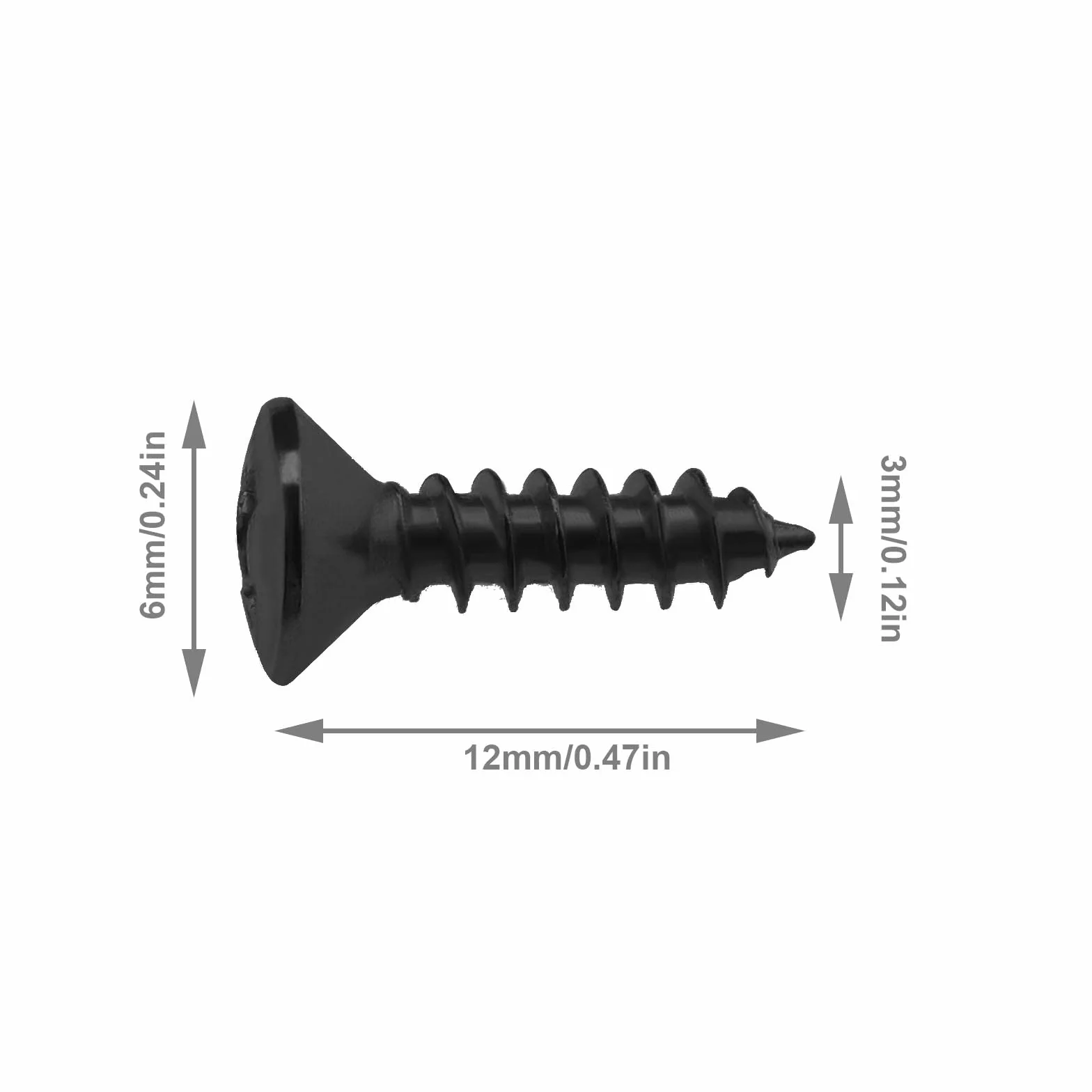 EMSea Śruby pickguard do gitary elektrycznej, 50 szt., śruby montażowe do gitary basowej, akcesoria do instrumentów muzycznych, M3 x 12 mm, czarne