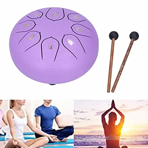 Instrument perkusyjny, czysty język dźwiękowy do medytacji muzykoterapeutycznej (fioletowy)