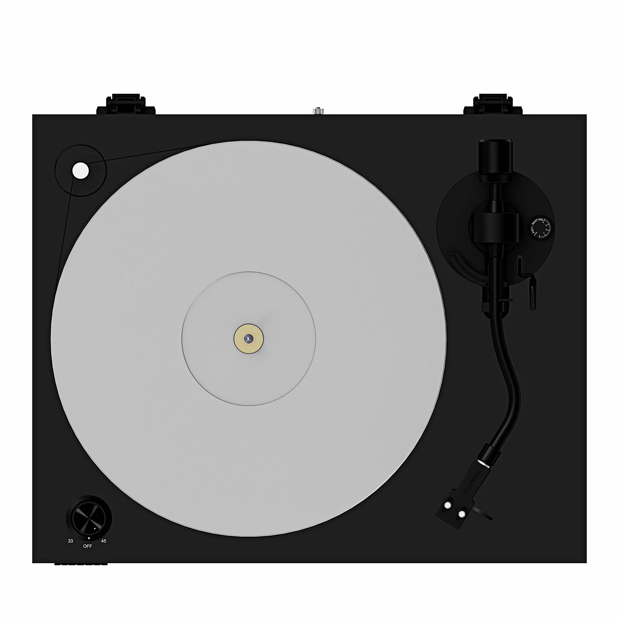 Fluance RT85 Referenz High Fidelity Vinyl Plattenspieler mit Ortofon 2M blauer Kartusche, Acrylplatte, Geschwindigkeitsregelungsmotor, Massivholzsockel, Vibrationsisolationsfüße, Klavierschwarz