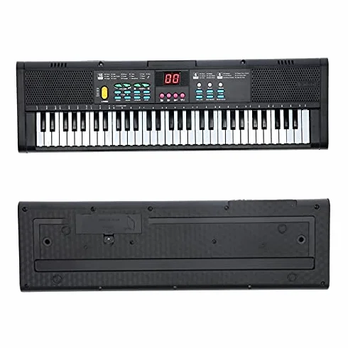 Klawiatura Piano 61 Klawiszy Klawiatura Pianina Cyfrowego z Mikrofonem Kabel USB Podwójne Głośniki dla Dzieci Dorośli Początkujący