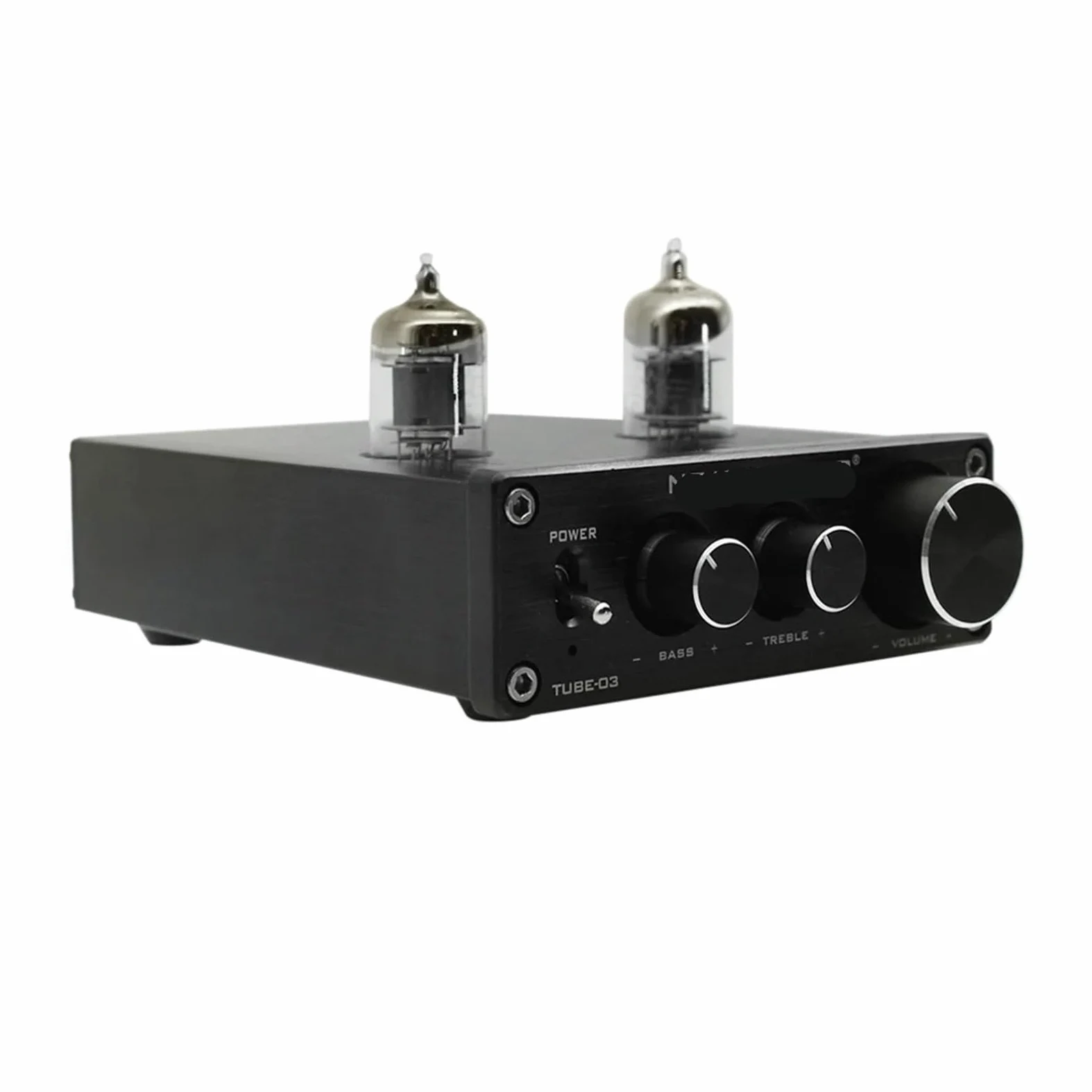 TUBE-03 Mini HiFi Audio przedwzmacniacz 6K4 Wzmacniacz lampowy Buffer Regulacja niskich niskich przedwzmacniaczy, srebrny