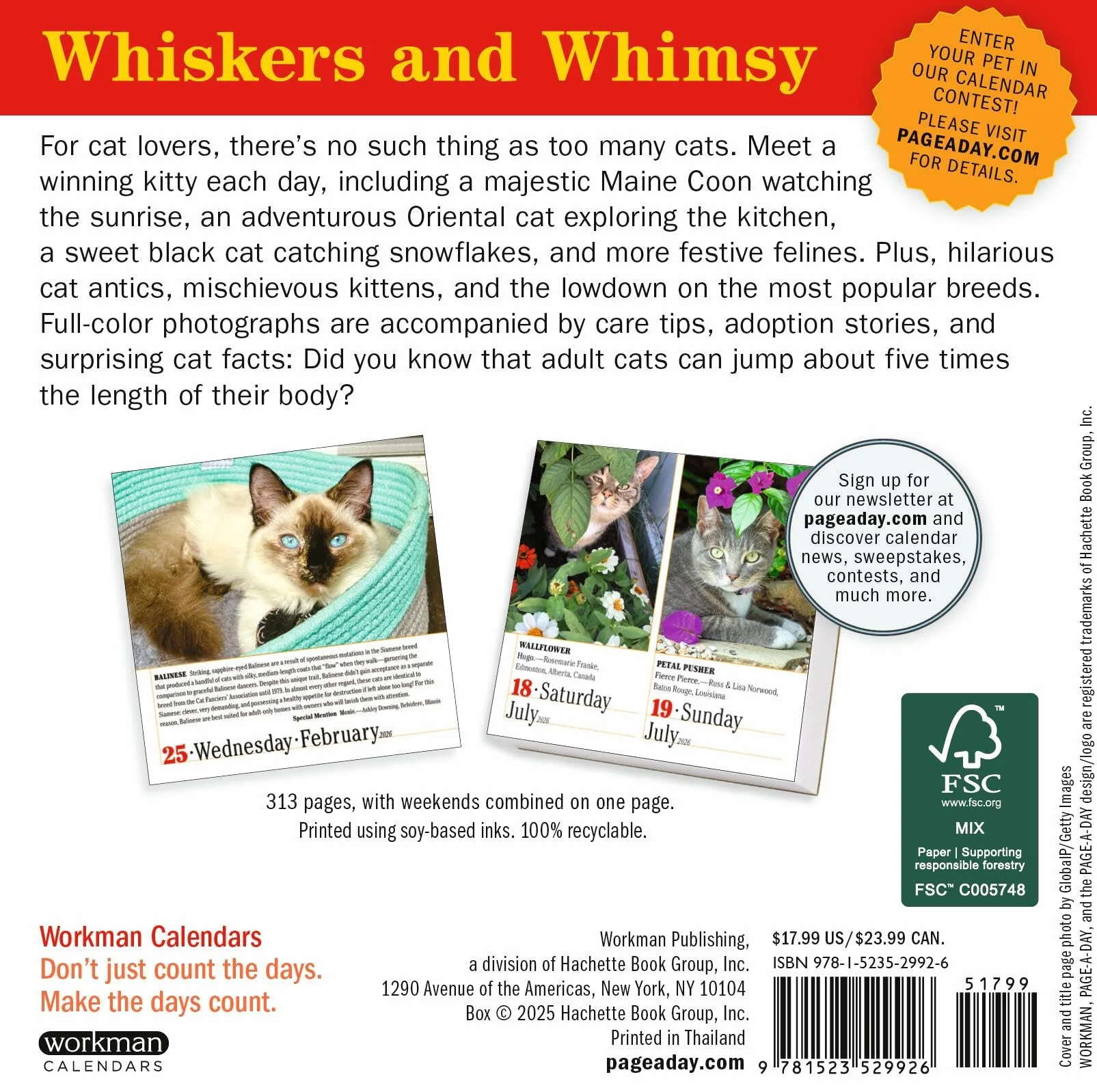 365 Cats Page-A-Day® Calendar 2026: The World's Favorite Cat Calendar