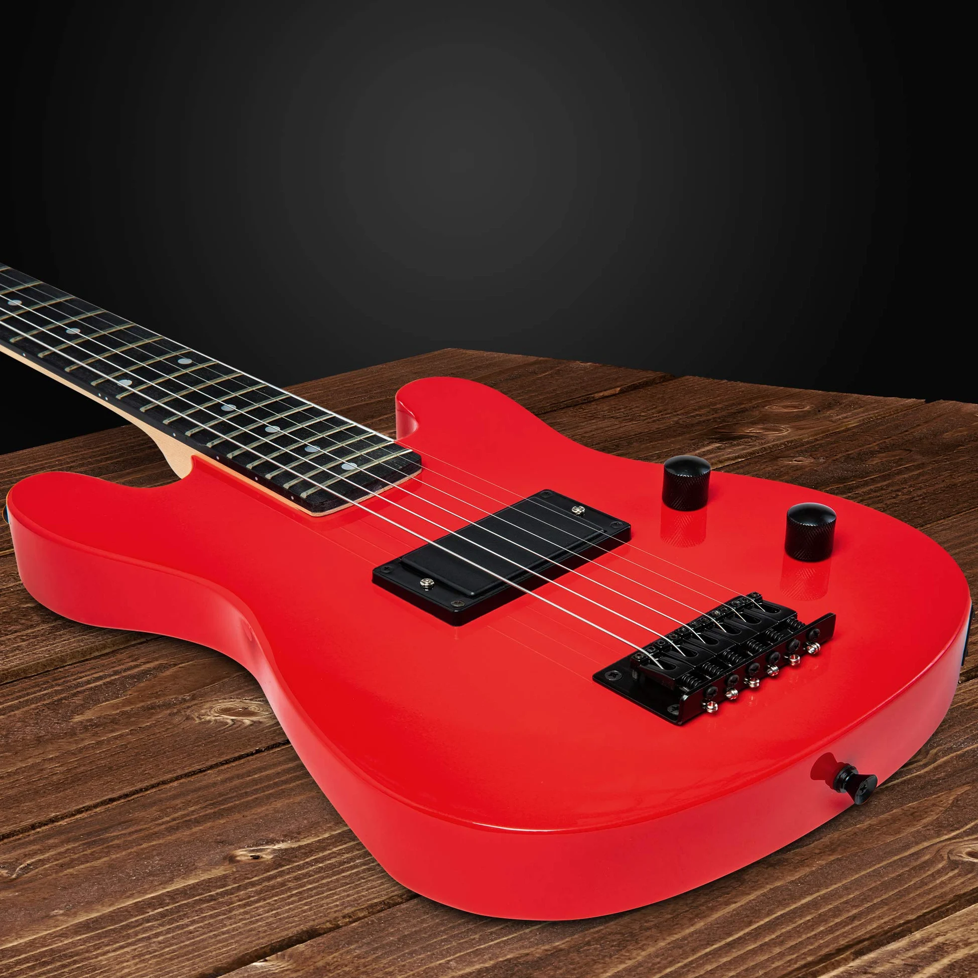 LyxPro Gitara elektryczna i zestaw startowy 30 cali dla dzieci z gitarą dla początkujących, wzmacniaczem, sześcioma strunami, dwoma kostkami, paskiem na ramię, cyfrowym tunerem, kablem gitarowym i