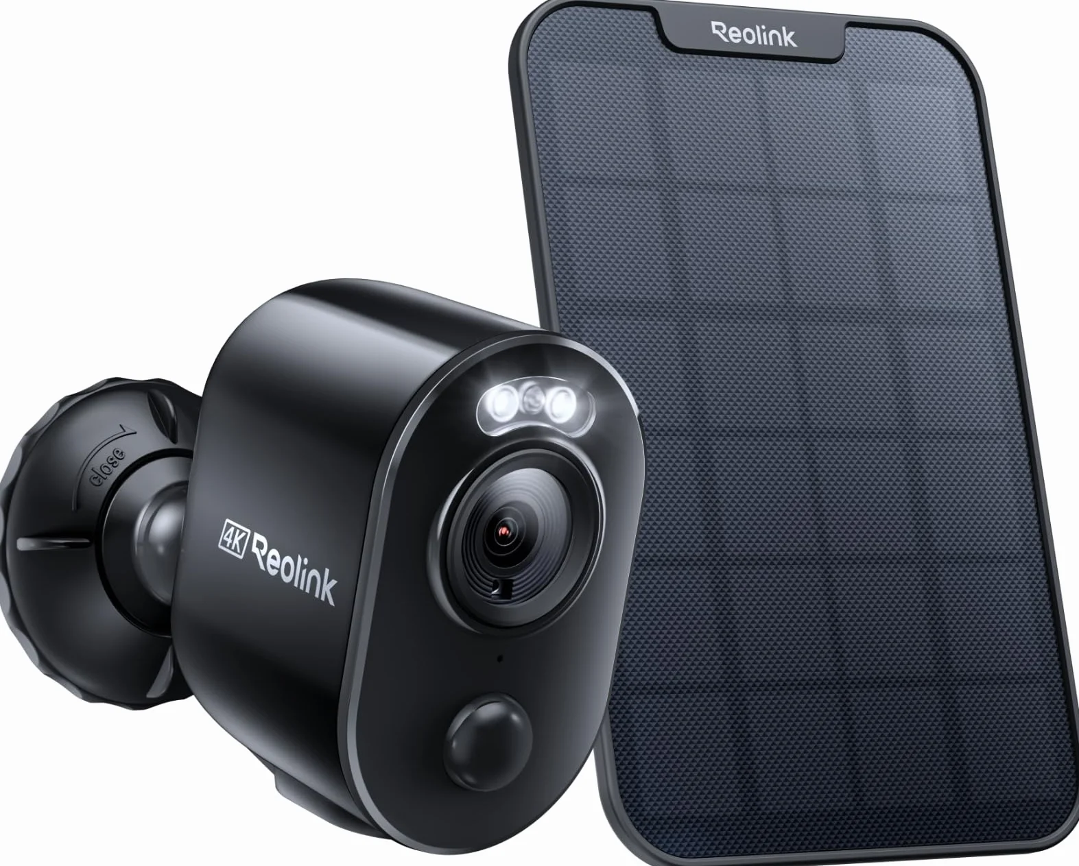 Reolink Kamera Zewnętrzna Smart, Kolorowa Noktowizja 4K, Wykrywanie Ludzi/Pojazdów, WiFi Dual-Band 2.4/5Ghz, Bezprzewodowa, Zasilanie Bateryjne/Solarne, Argus 3 Ultra z Panelem Słonecznym Czarny