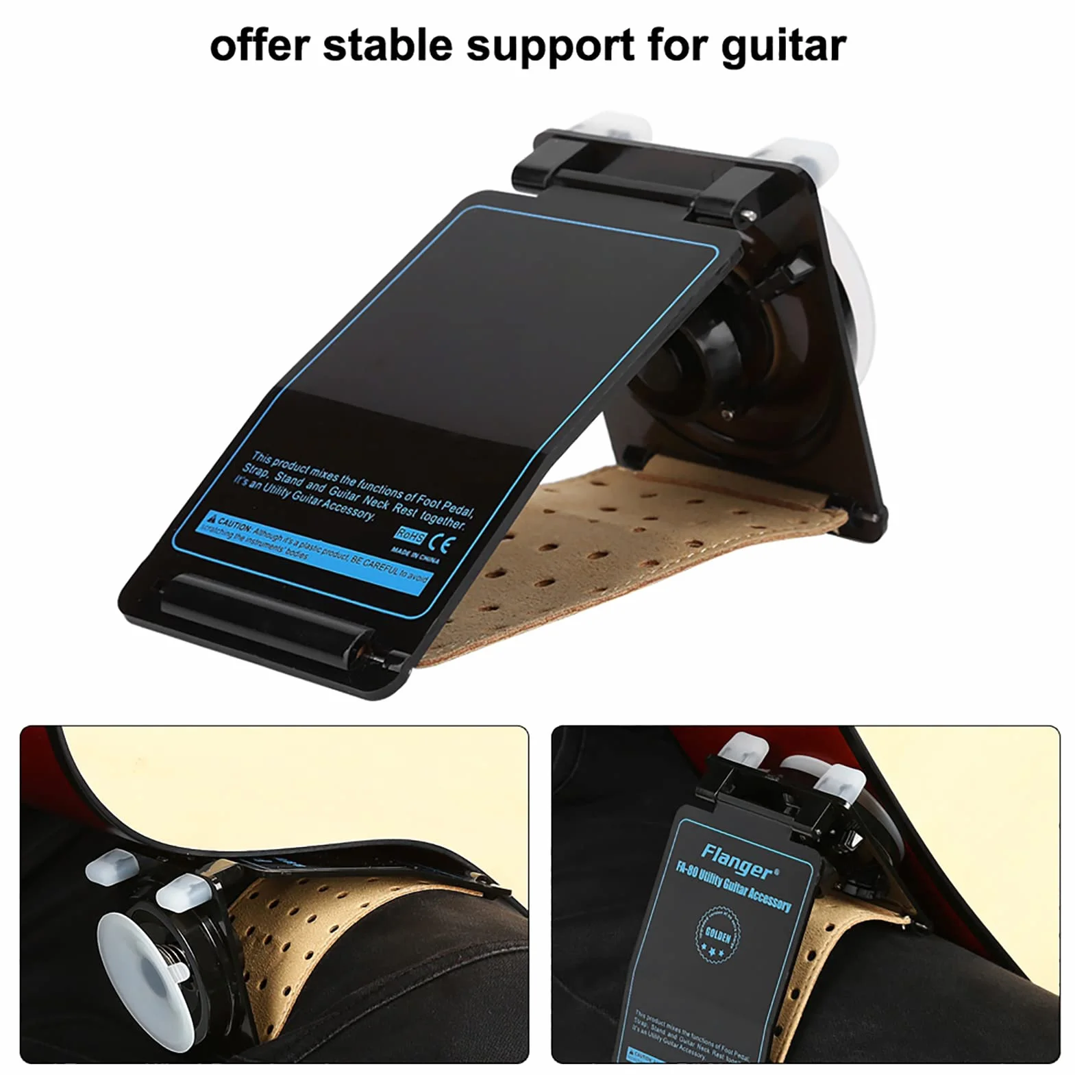 Profesjonalny Ergonomiczny Podpórka Pod Gitarę Podnośnik do Gitary Podnóżek do Gitary Podpórka Pod Gitarę do Klasycznego Gitarzysty Flamenco lub Gitarzysty Arch Top!