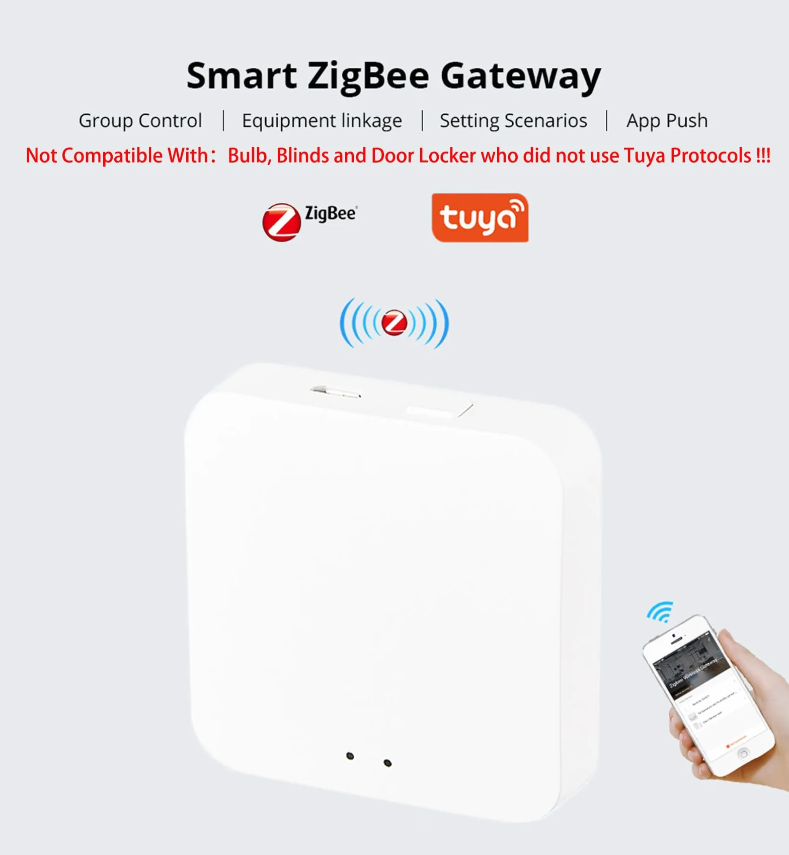 ZigBee Hub brama Dual Mode z WiFi i Bluetooth, Tuya Smart Home Bridge, sterowanie głosowe przez Alexa, Google Home, inteligentny mostek, bezprzewodowy pilot zdalnego sterowania