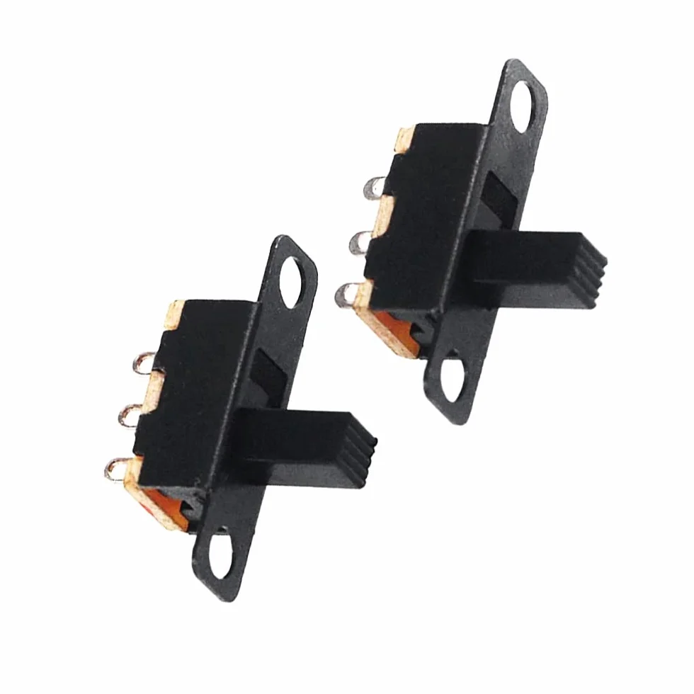 100 szt. 3-pinowy 2-pozycyjny przełącznik suwakowy mini panel przełączników ON/OFF mikroprzełącznik do urządzeń elektronicznych DIY panel przełączników