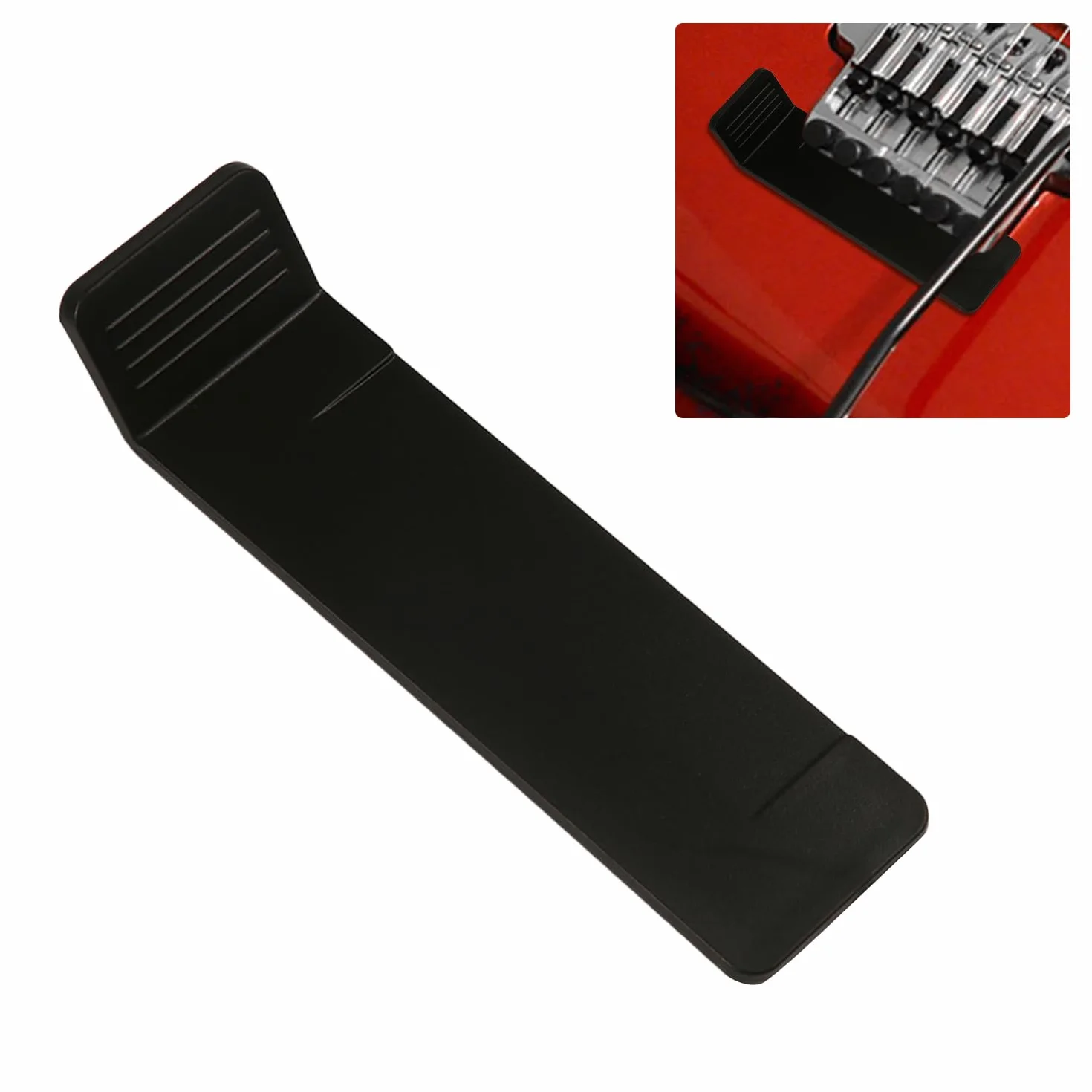 Guitar Bridge Shim, Wytrzymaly Plastik Tremblock do Podnoszenia Mostków Gitary Elektrycznej, Narzedzie do Regulacji Mostka Gitary do Latwego Strojenia i Szybkiej Wymiany Strun (Czarny)
