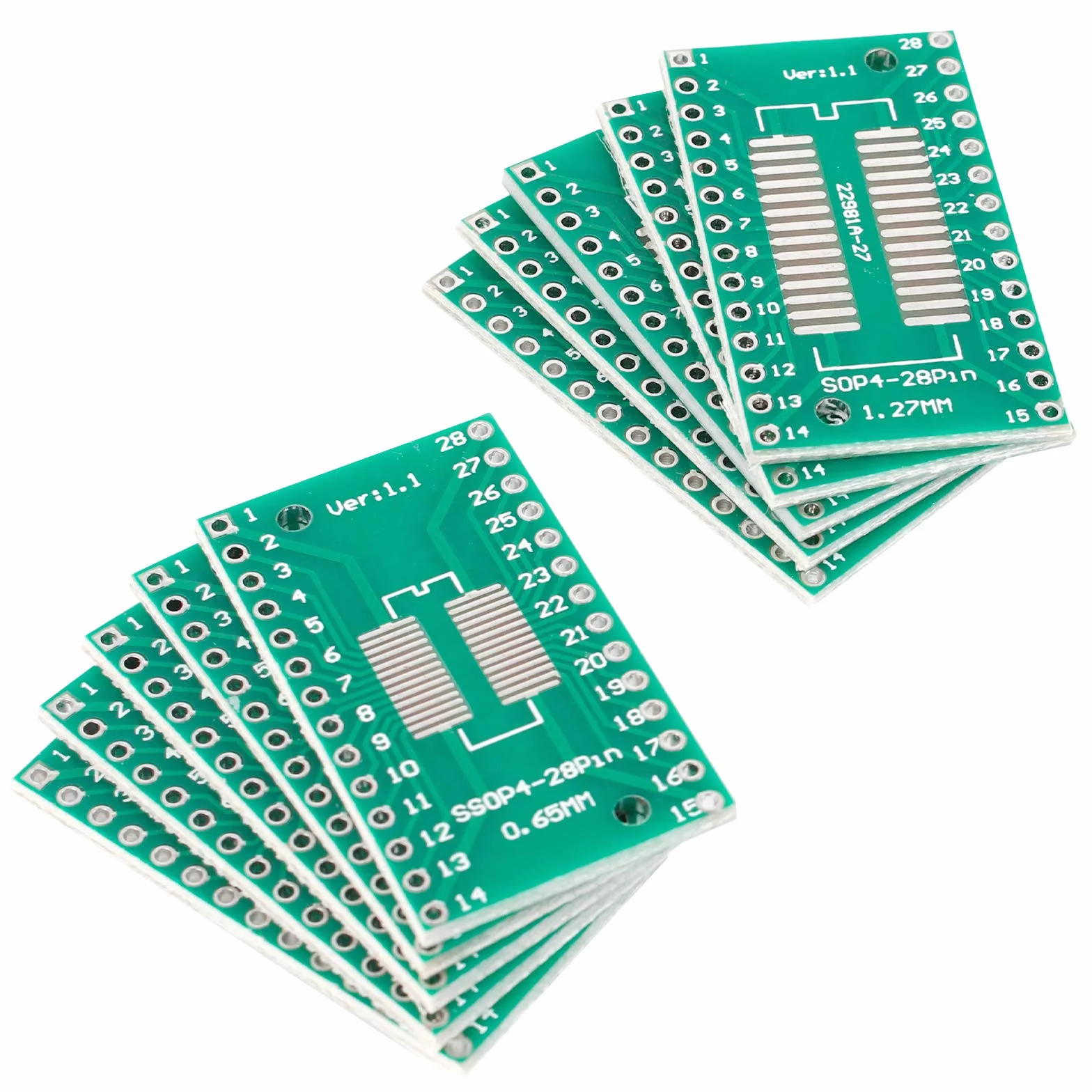 70 szt. płytka drukująca PCB prototypy płytka drukowana uniwersalna prototypy płytka drukowana dwustronna do lutowania DIY (7 rozmiarów, zielona)