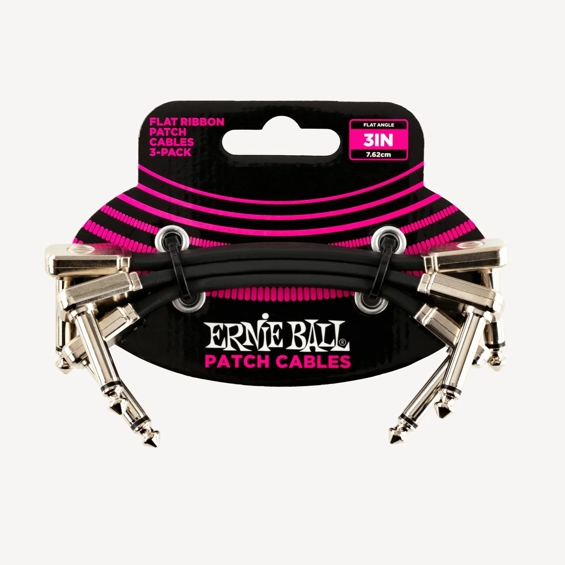 Ernie Ball Flat Ribbon Patch Zestaw Kabli Gitarowych Black 3 sztuki