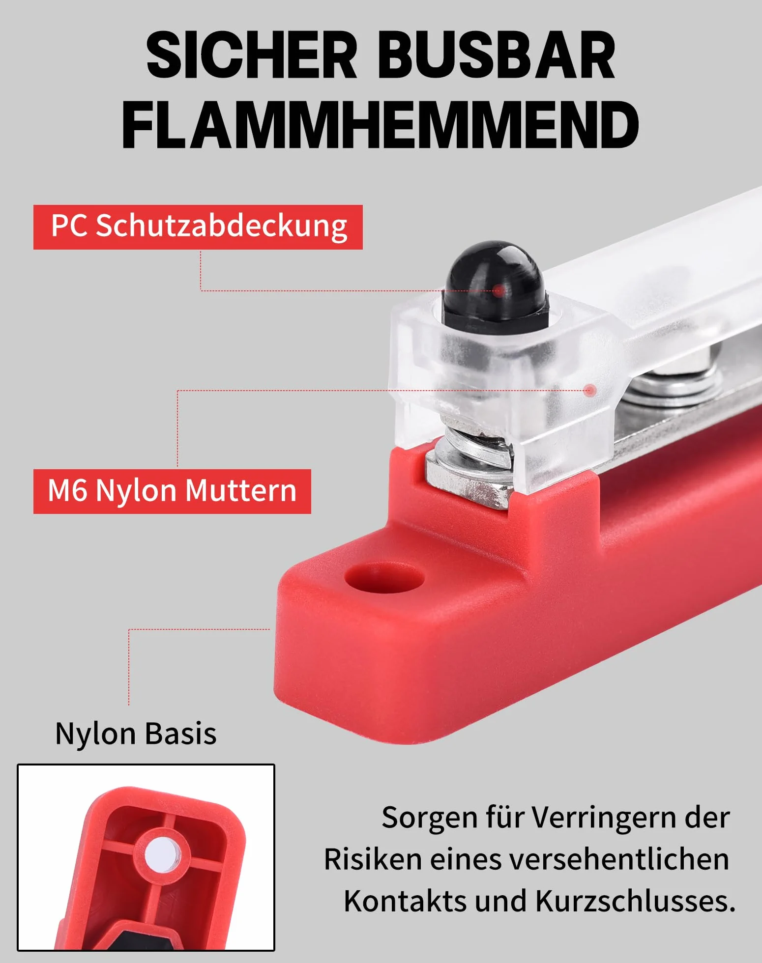 2 sztuki szyn zbiorczych 12 V-48 V DC 150 A, szyny zbiorcze, blok rozdzielczy z 4 x bolcami zaciskowymi M6 12 V, blok rozdzielczy zasilania z pokrywą, rozdzielacz 12 V, do samochodów RV, ciężarówek,