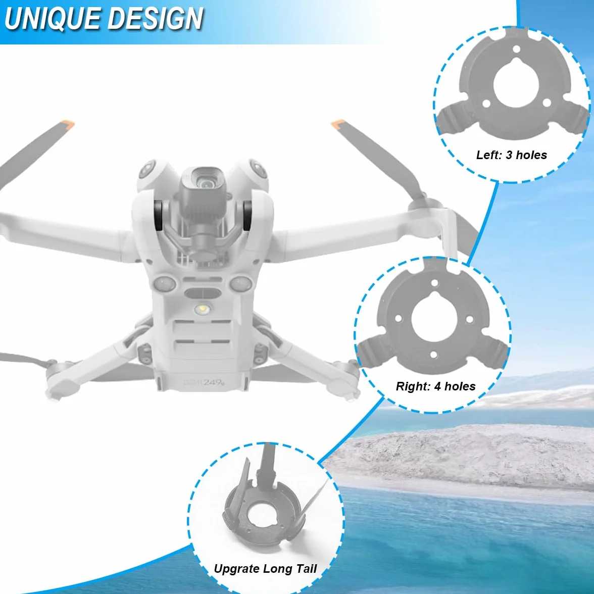 Replacement Gimbal Shock Absorption Rubber for Dji Mini 4 Pro, Gimbal Camera Shock Absorber Ball, gumowe akcesoria do redukcji wibracji lotu z narzędziem naprawczym (długa lewa i prawa)