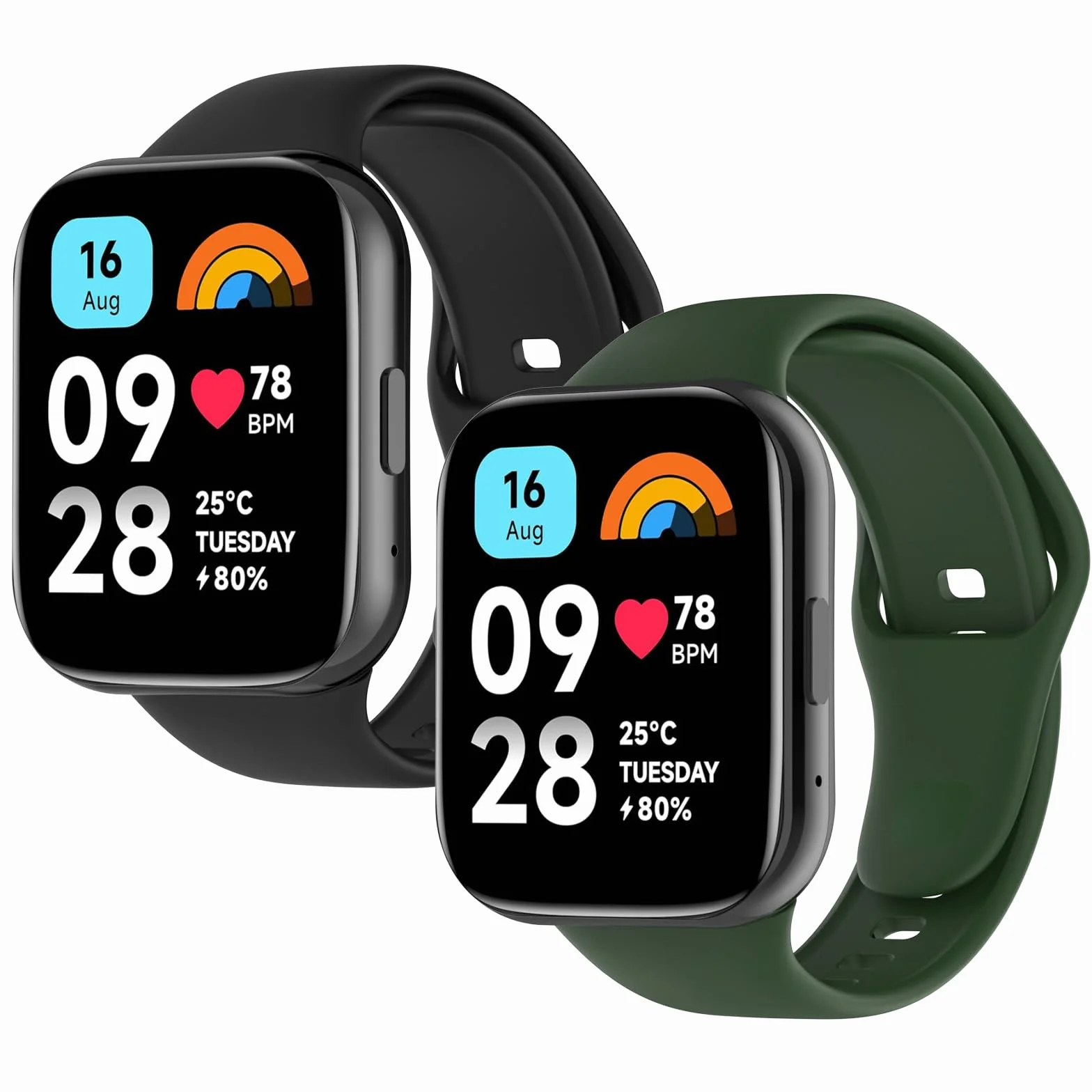 WD&CD 2 szt. Pasek kompatybilny z Xiaomi Redmi Watch 3 Active, wymienna bransoletka silikonowa sportowa