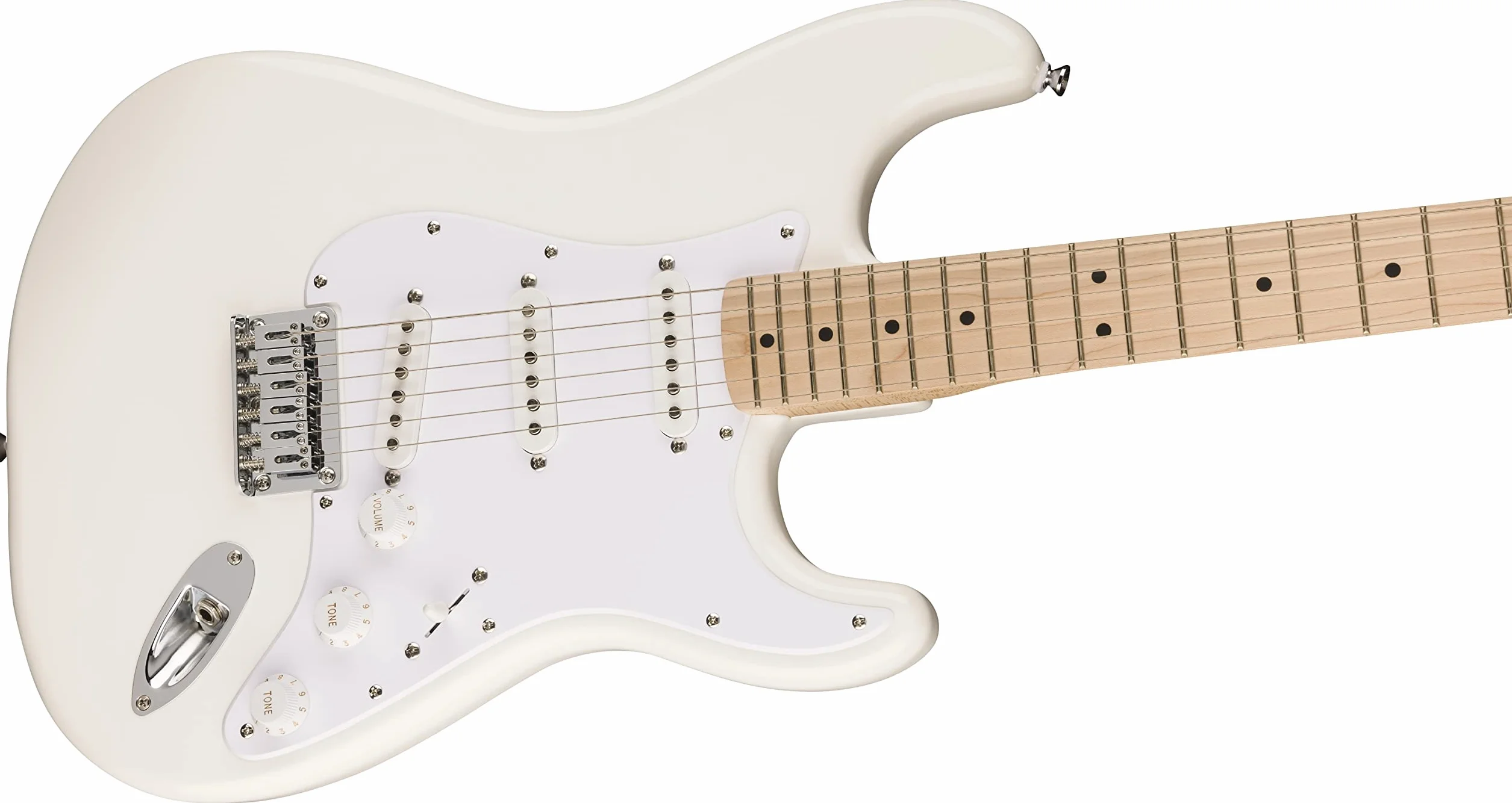 Squier by Fender Sonic Stratocaster HT, Electric Guitar, klonowa deska palcowa, Pickguard White, Arctic White, zawiera bezpłatne wirtualne lekcje w Fender Play