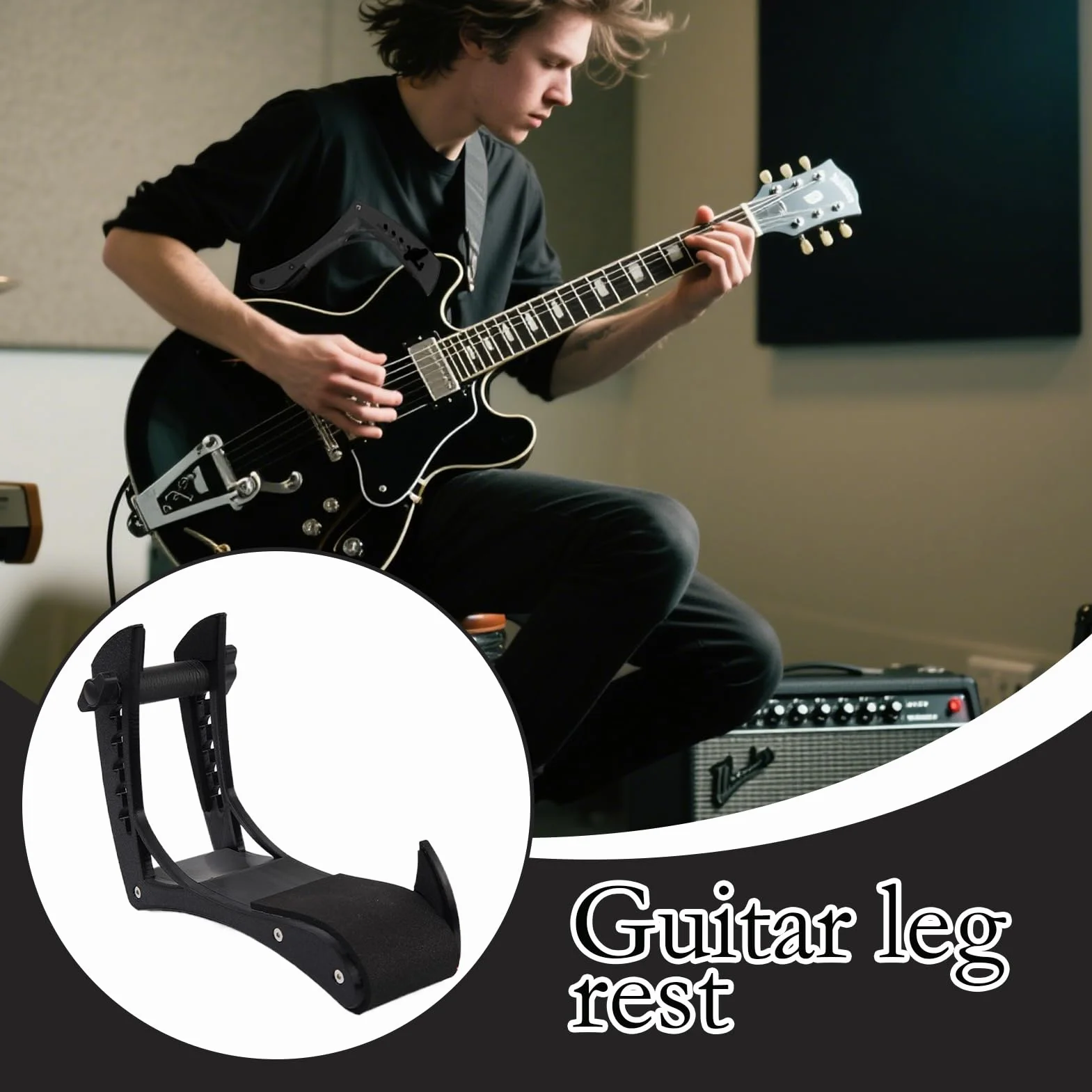 Podnóżek gitarowy | Ergonomiczna akustyczna podpórka pod nogi | Antypoślizgowa podkładka pod nogi do gitary elektrycznej, akustycznej i klasycznej, na scenę, w podróży i w domu