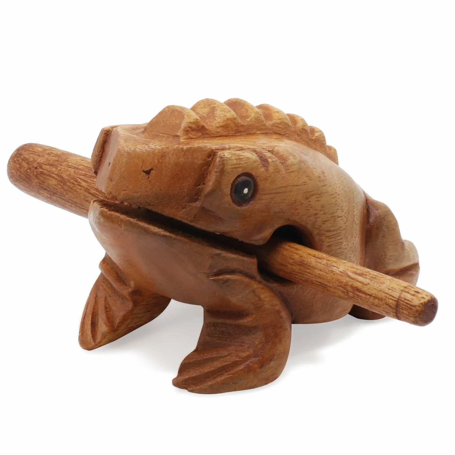 Aussel Guiro Croaking drewniana żaba z pałeczkami, instrument muzyczny, instrument dźwiękowy, uczciwy handel perkusyjny (8,8 cm)