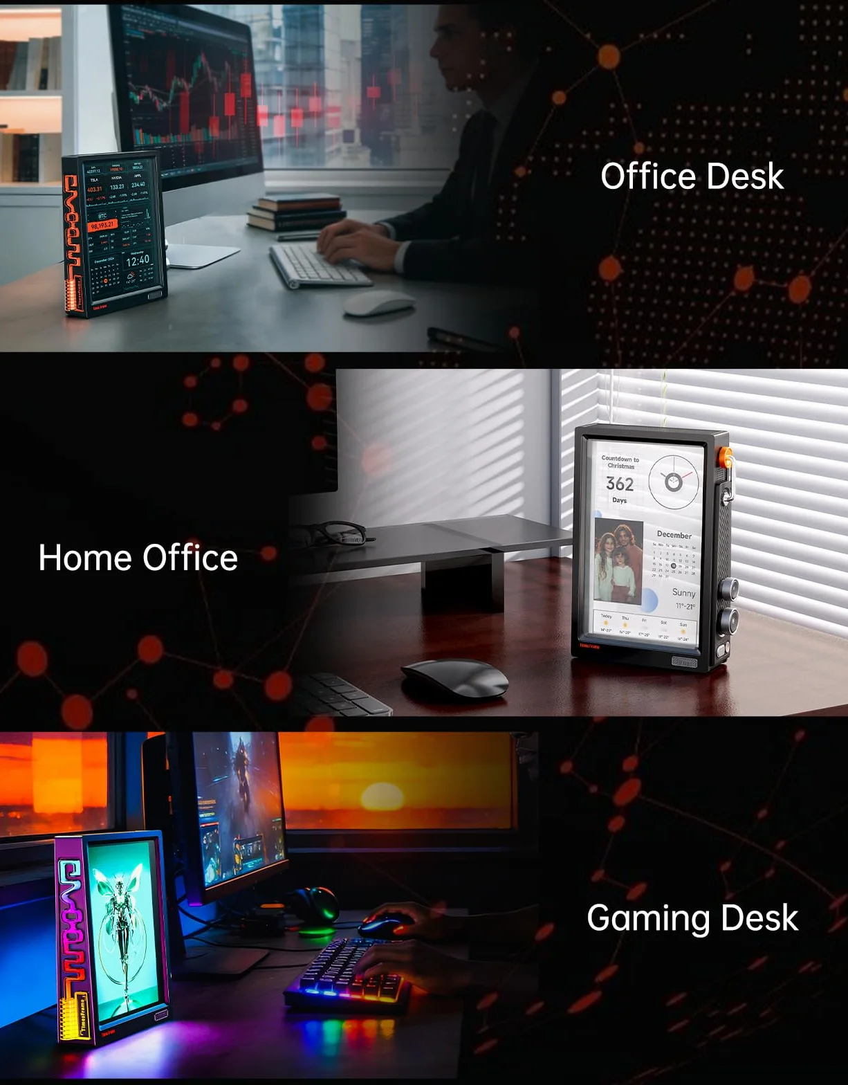 Divoom Times Frame 10,1" Wi-Fi cyfrowa ramka na zdjęcia z aplikacją i 64 GB, wyświetlacz HD IPS 1280 x 800 cm, RGB, dekoracja do domu, dla nerdów (czarna)