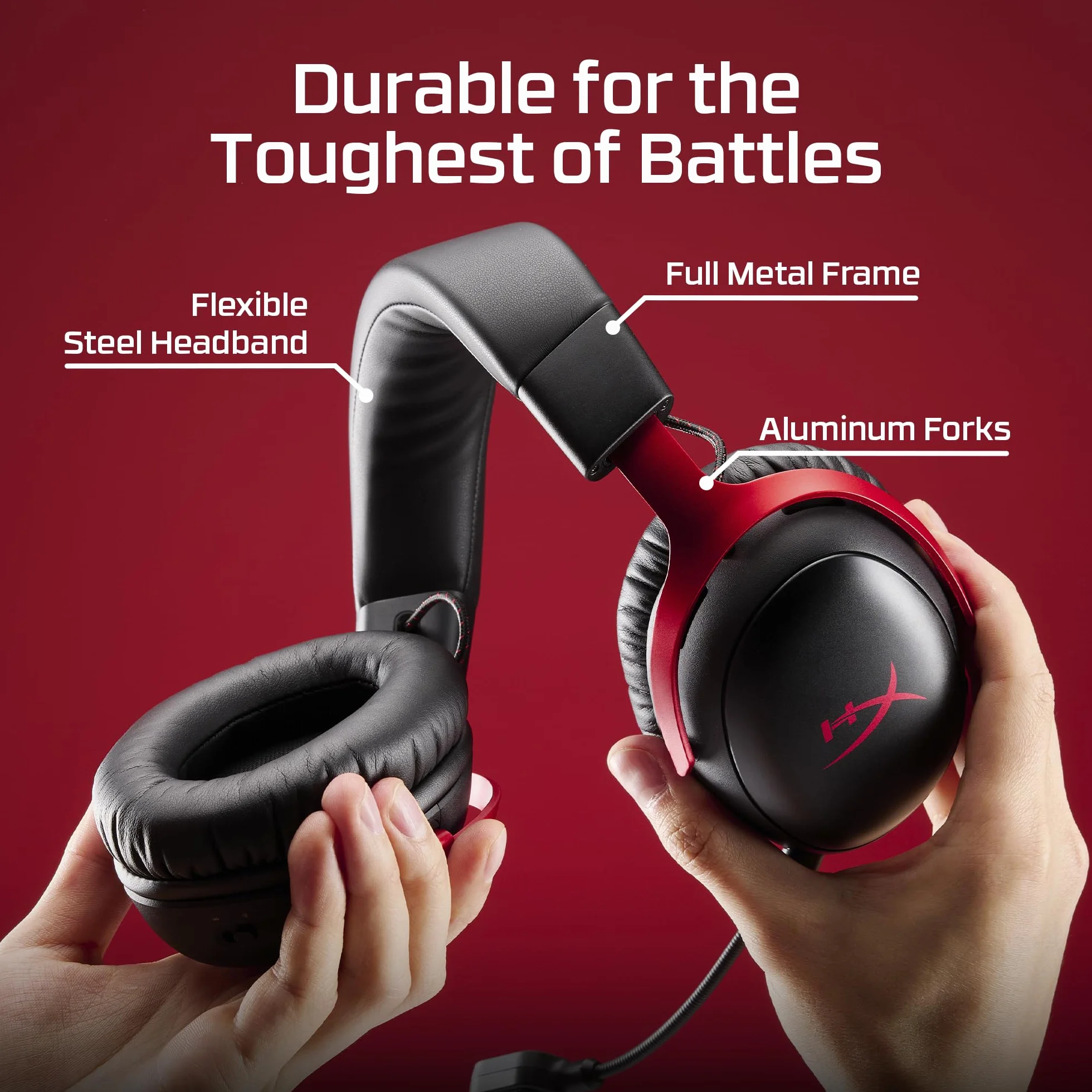 HyperX Cloud III S – bezprzewodowy zestaw słuchawkowy do gier, multiplatforma, 2,4 GHz, Bluetooth, czas pracy baterii do 120 godzin, 2,4 GHz, przetwornik nachylenia 53 mm, zdejmowany mikrofon 10 mm