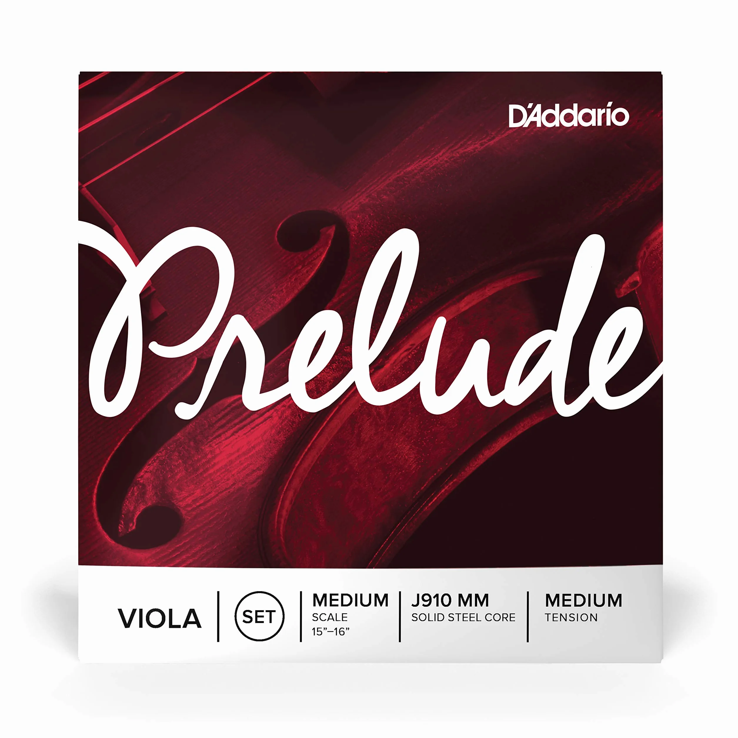 D'Addario Prelude zestaw strun do altówki, średnie napięcie, stalowy rdzeń, ciepły odcień, trwały, wybór nauczyciela