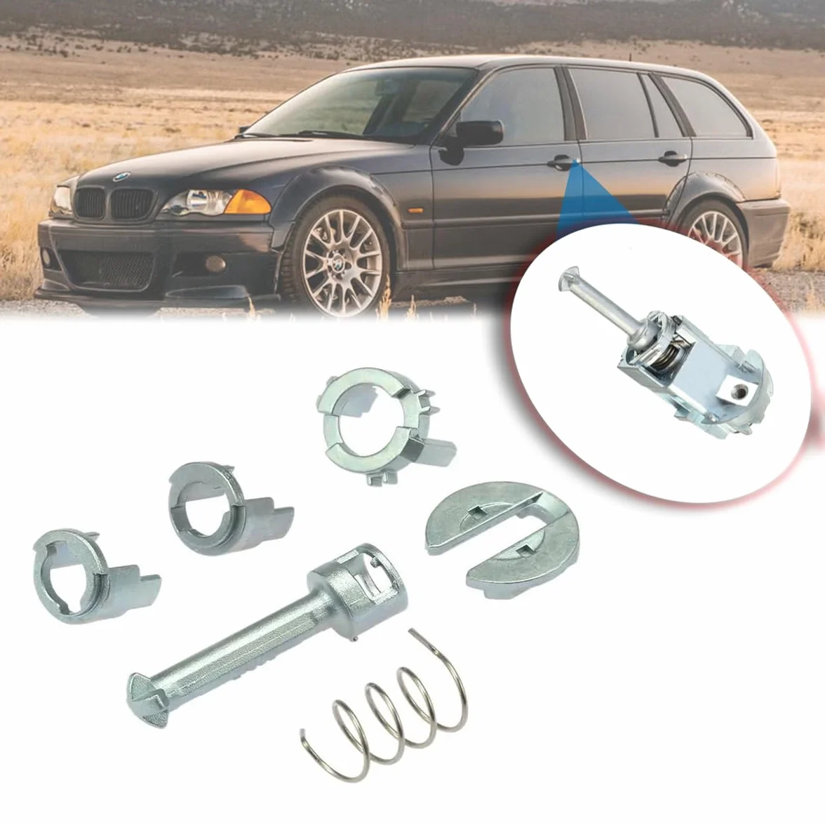Zamek do drzwi, cylinder do drzwi, zestaw naprawczy cylinder zamka drzwi, cylinder, części zamienne przód lewy prawy do serii 3 E46 Sedan Touring Coupe Cabrio 19908-2005 51218244049