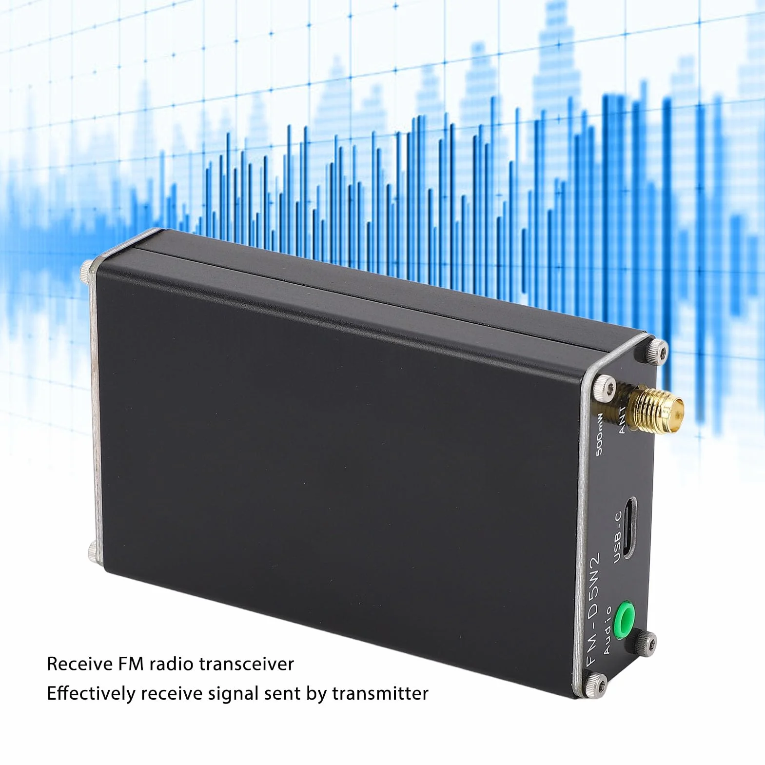Cryfokt Nadajnik FM, Dalekiego Zasięgu 2000 M, Stereofoniczna Stacja Radiowa FM z Gniazdem Audio 3,5 Mm, 76 do 108 MHz, do Drive, Parkingu Przy Kinie, Szkolnego Supermarketu